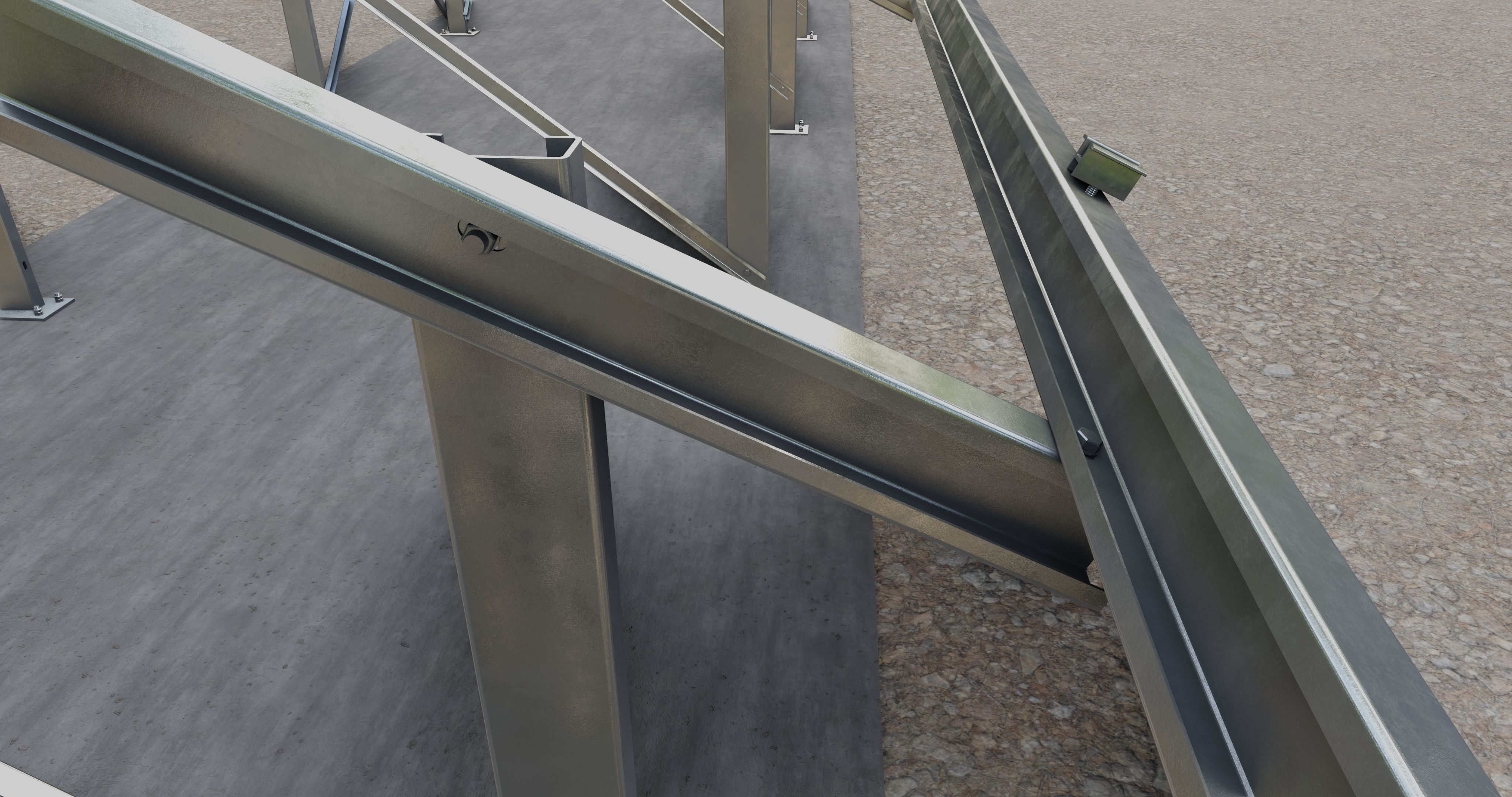 Solar Panel Steel Construction Type 7 3D model_11