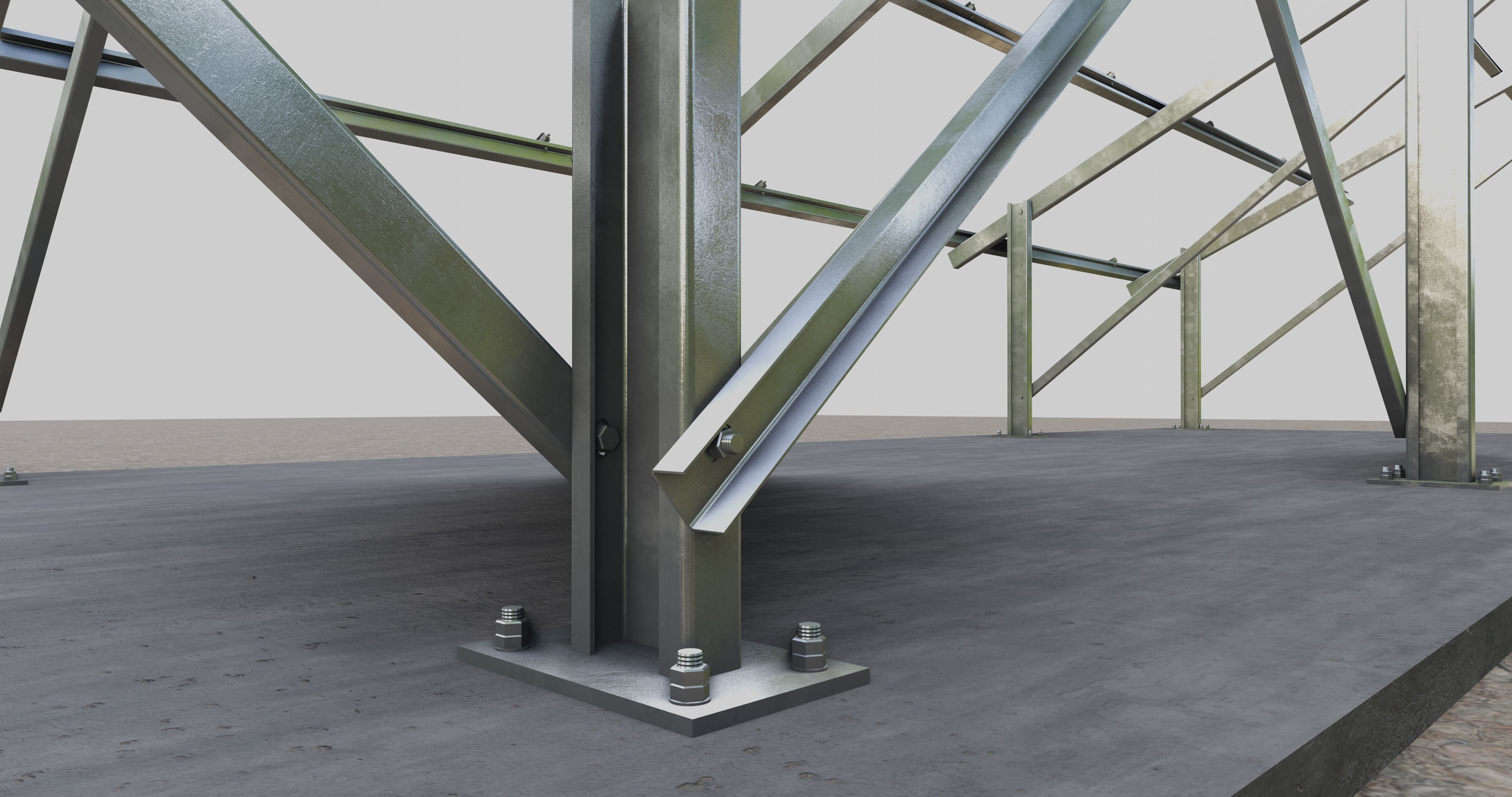 Solar Panel Steel Construction Type 7 3D model_14