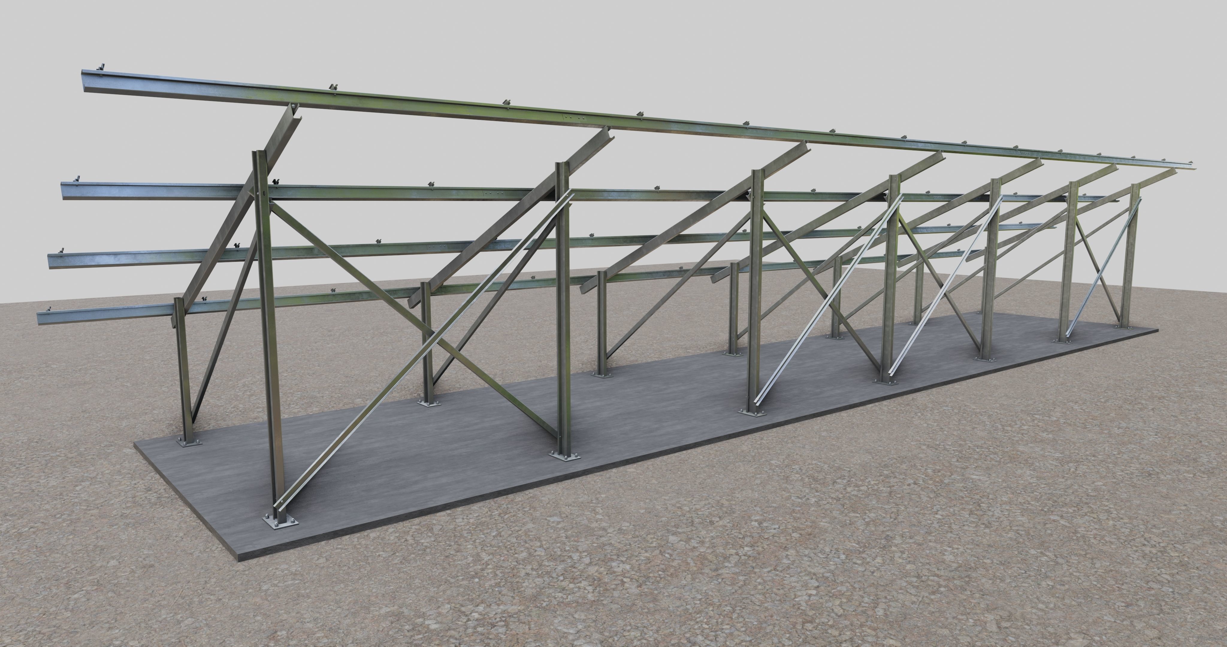 Solar Panel Steel Construction Type 7 3D model_9