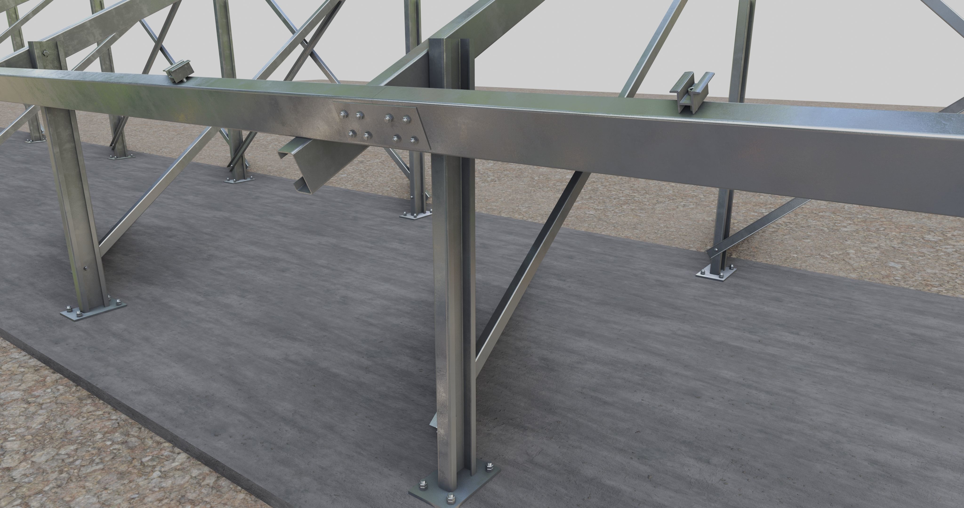 Solar Panel Steel Construction Type 7 3D model_18