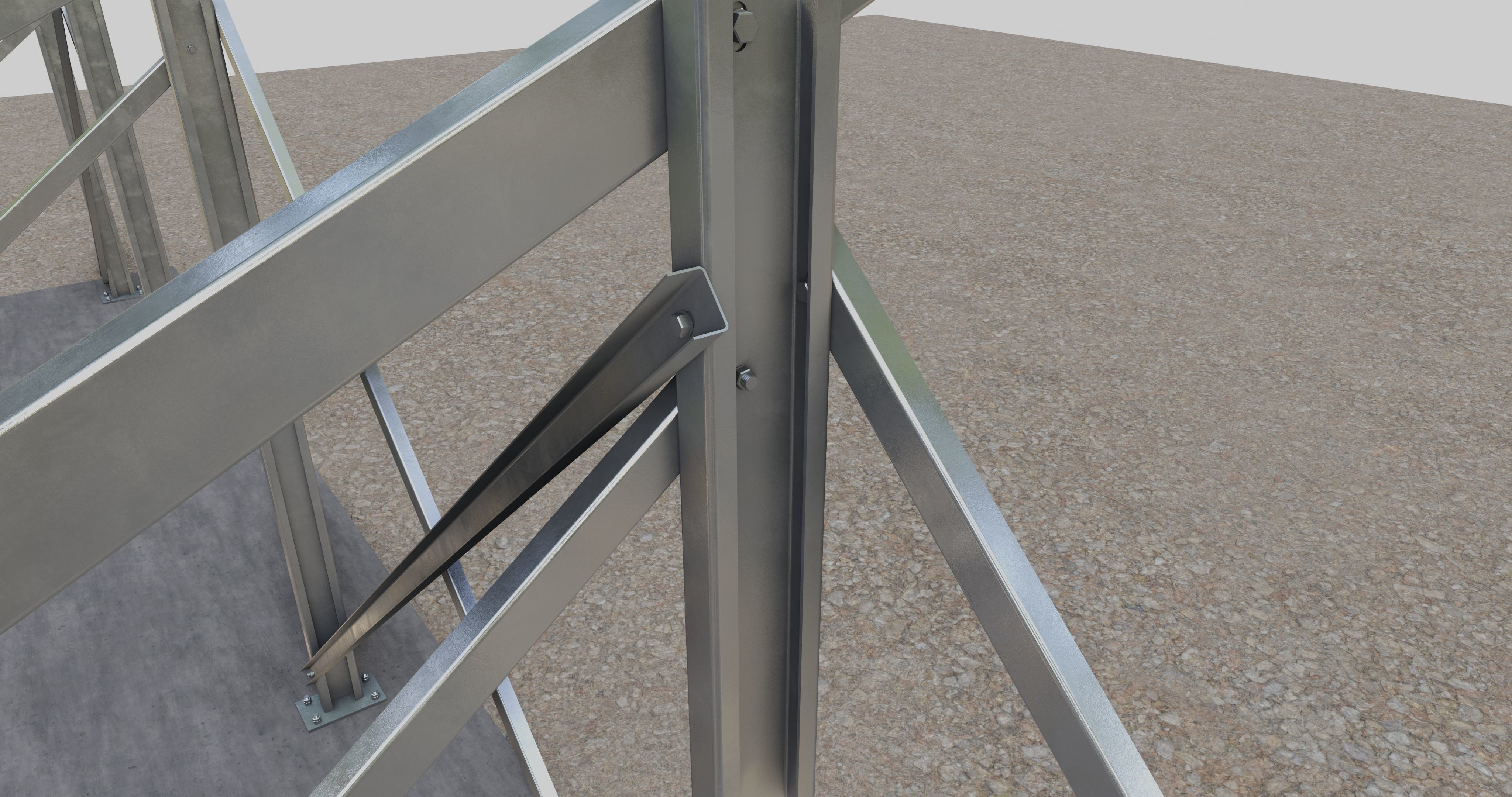 Solar Panel Steel Construction Type 7 3D model_15