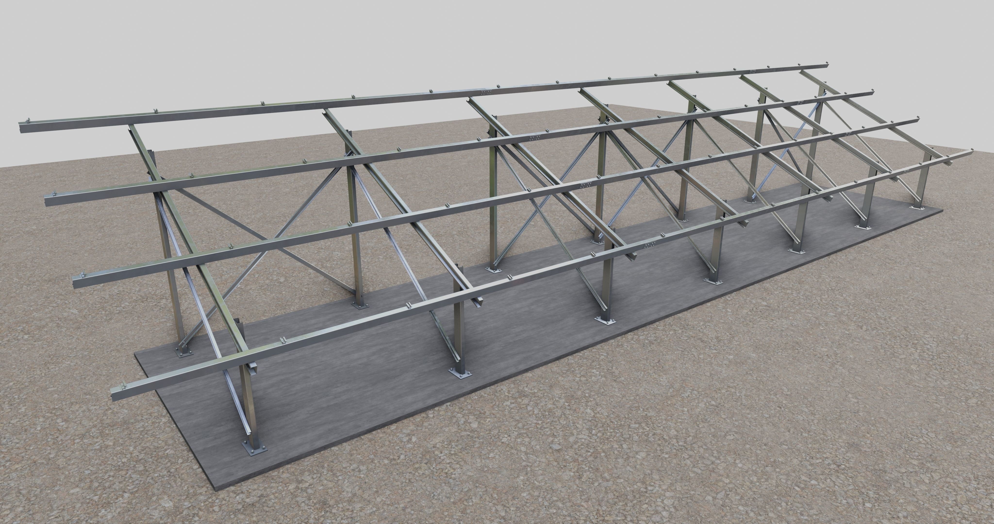 Solar Panel Steel Construction Type 7 3D model_8