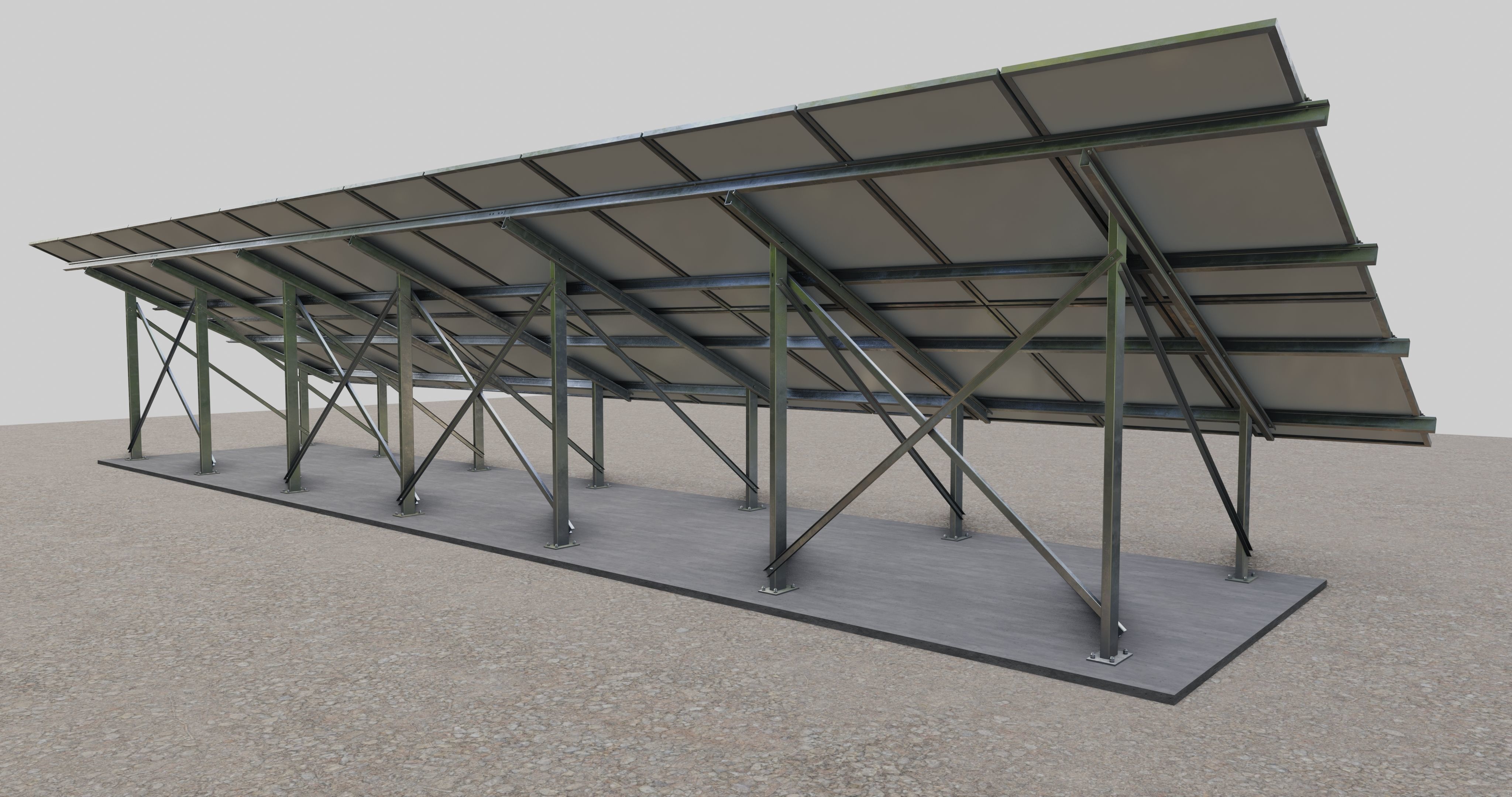 Solar Panel Steel Construction Type 7 3D model_2
