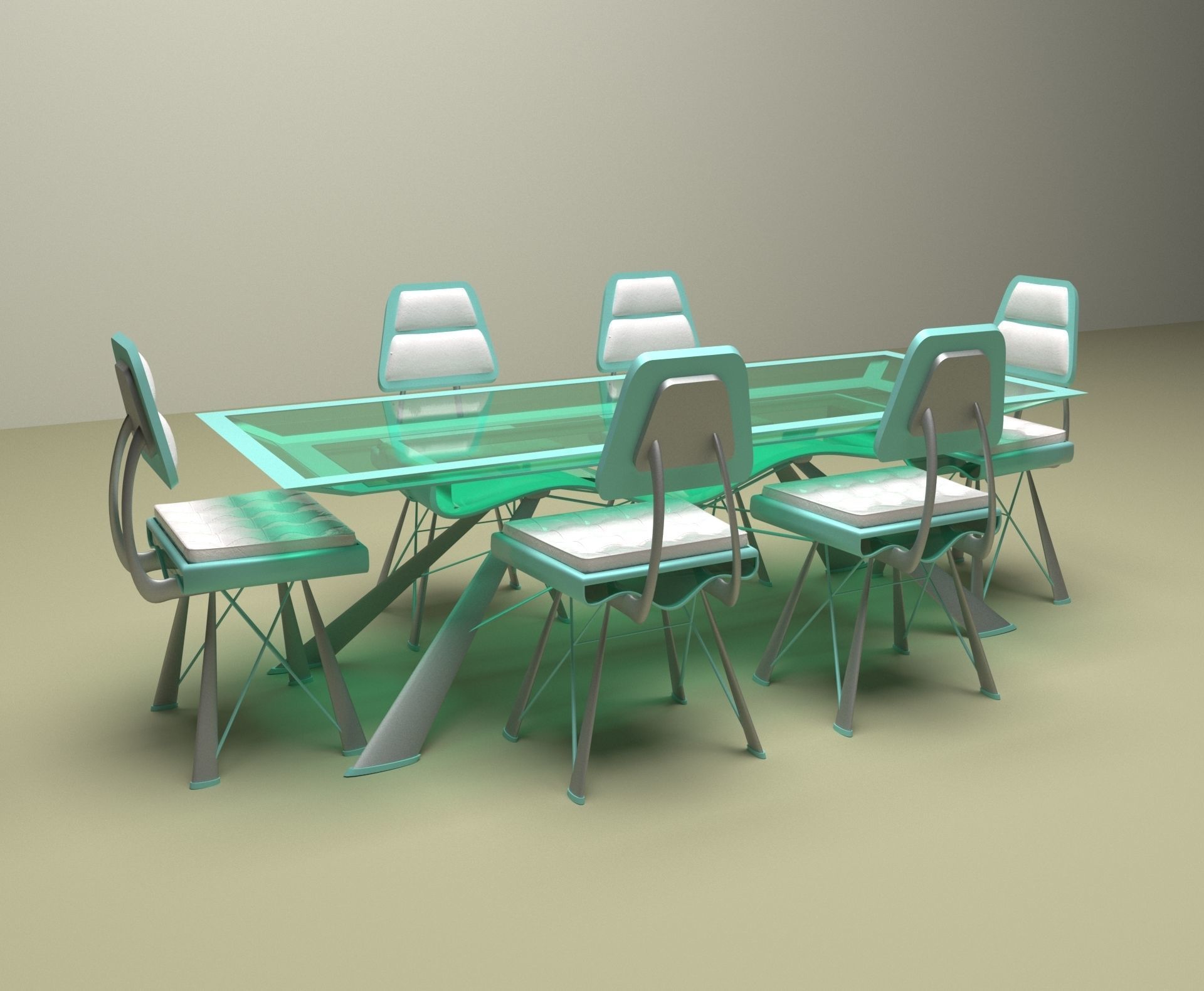 Dining Table Modern 3D model_5
