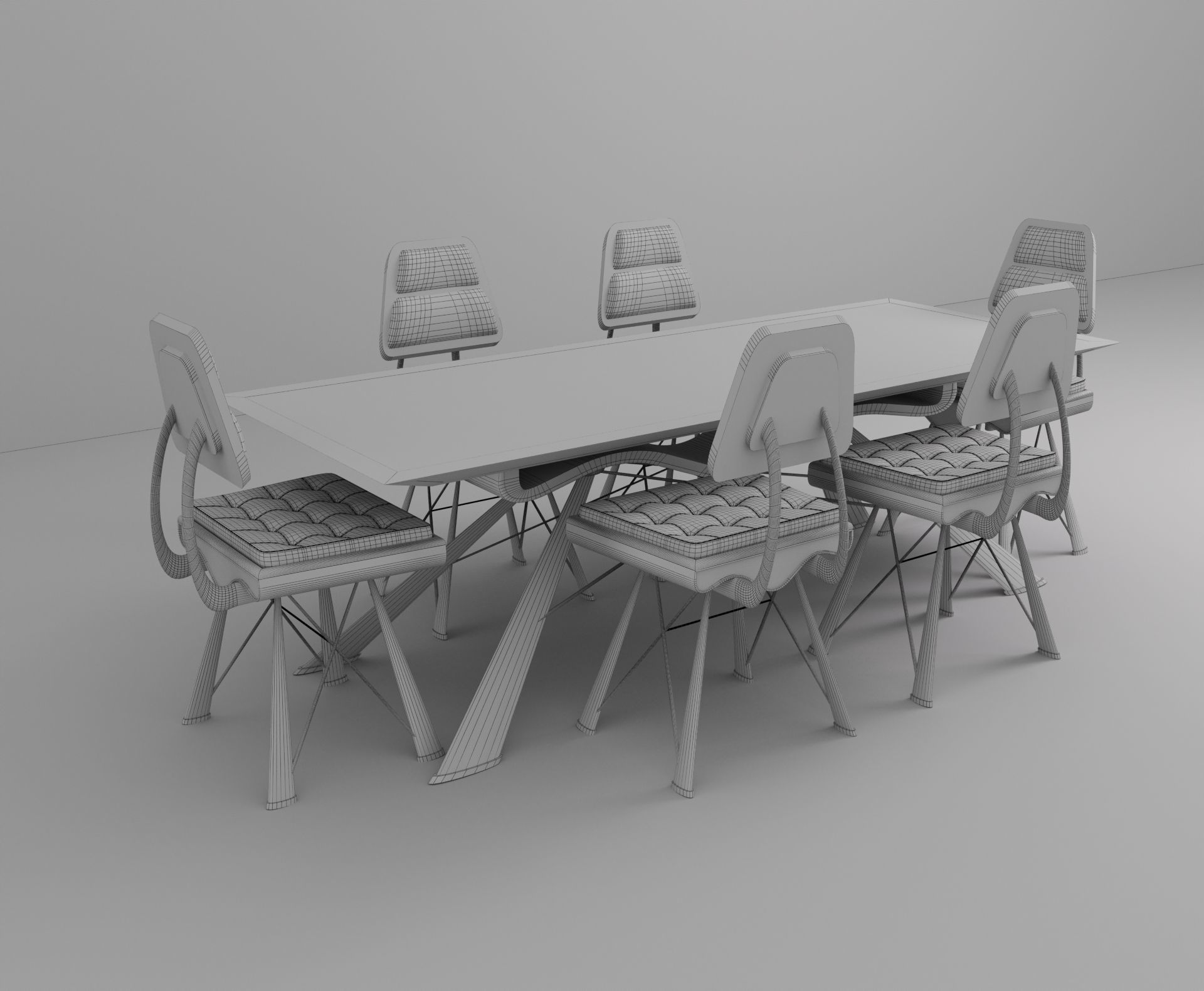 Dining Table Modern 3D model_6