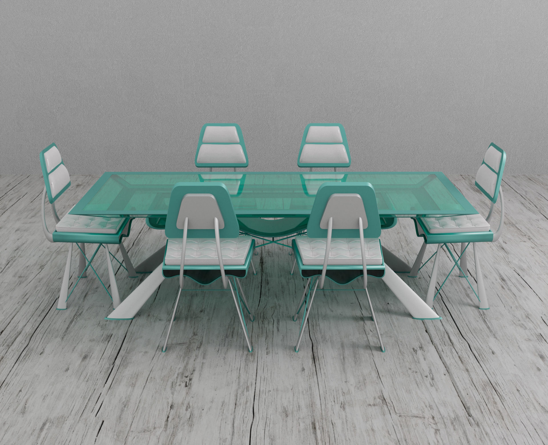 Dining Table Modern 3D model_1