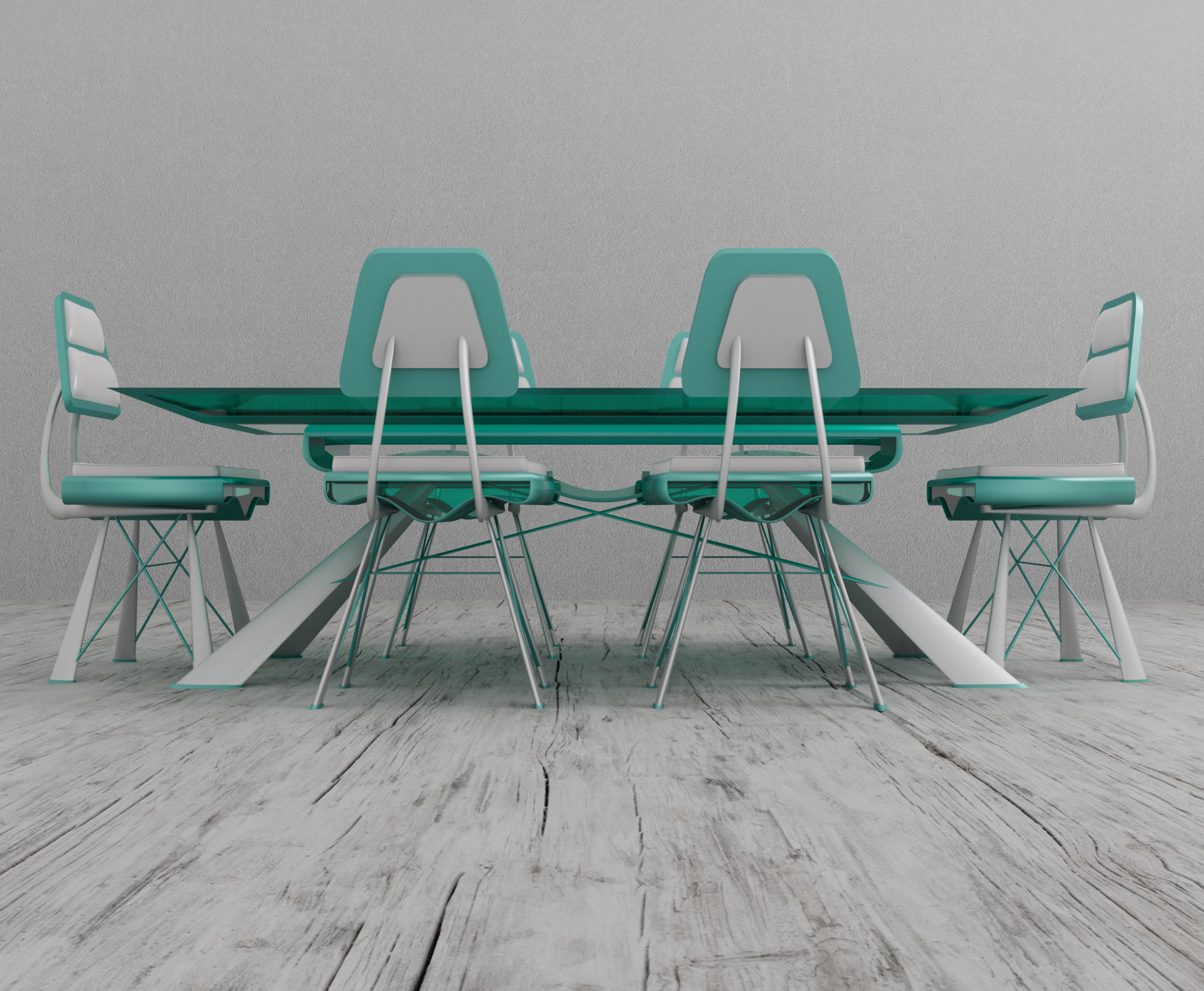 Dining Table Modern 3D model_3