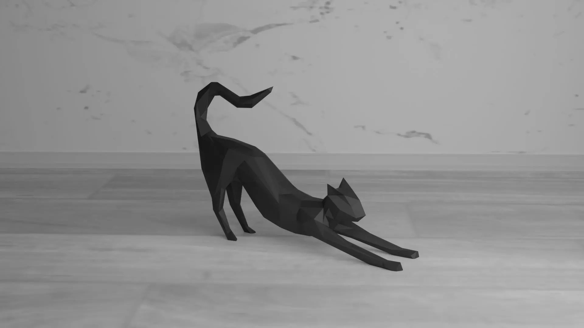 Cat Low Poly 3D print model_0