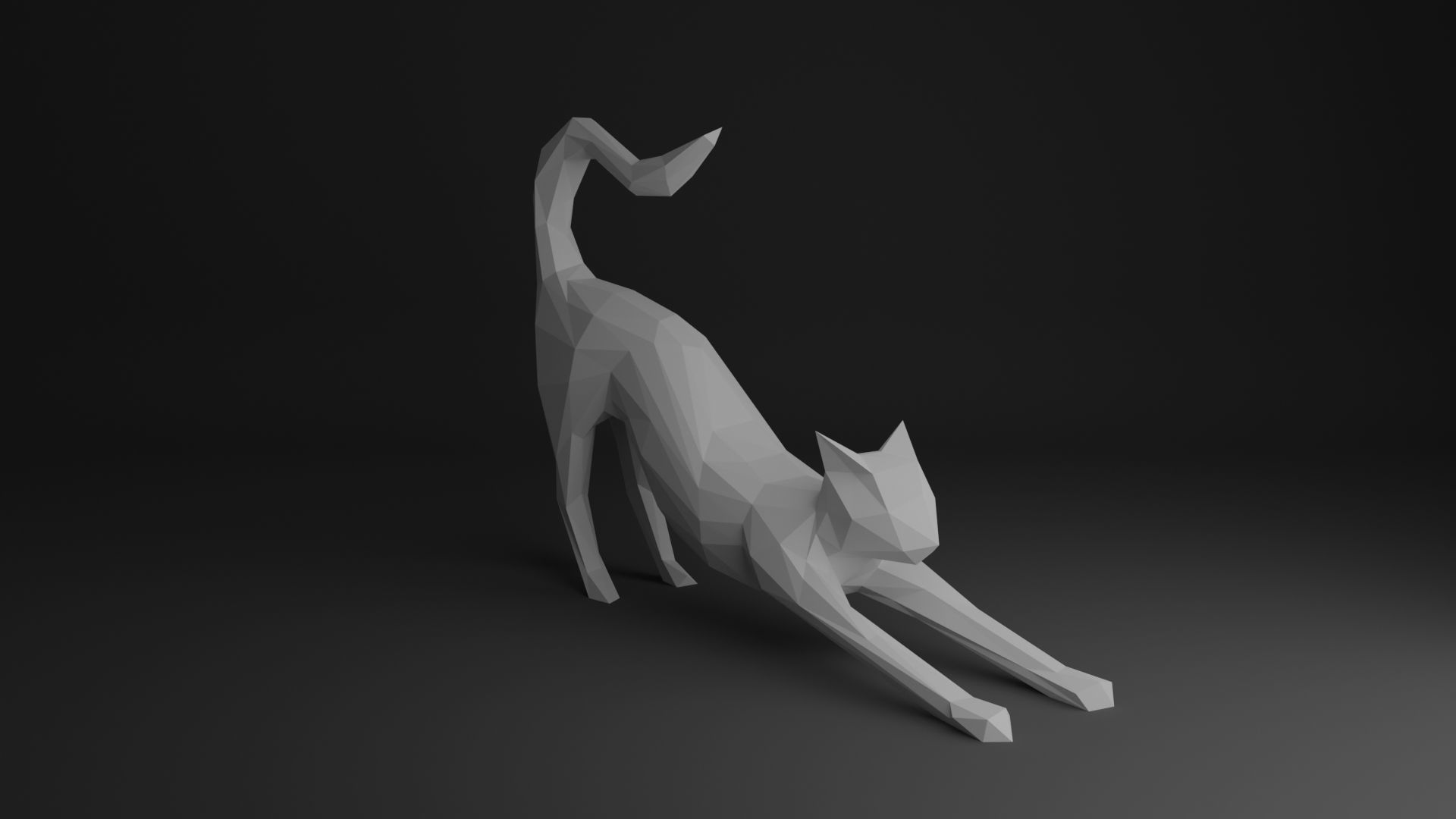 Cat Low Poly 3D print model_13