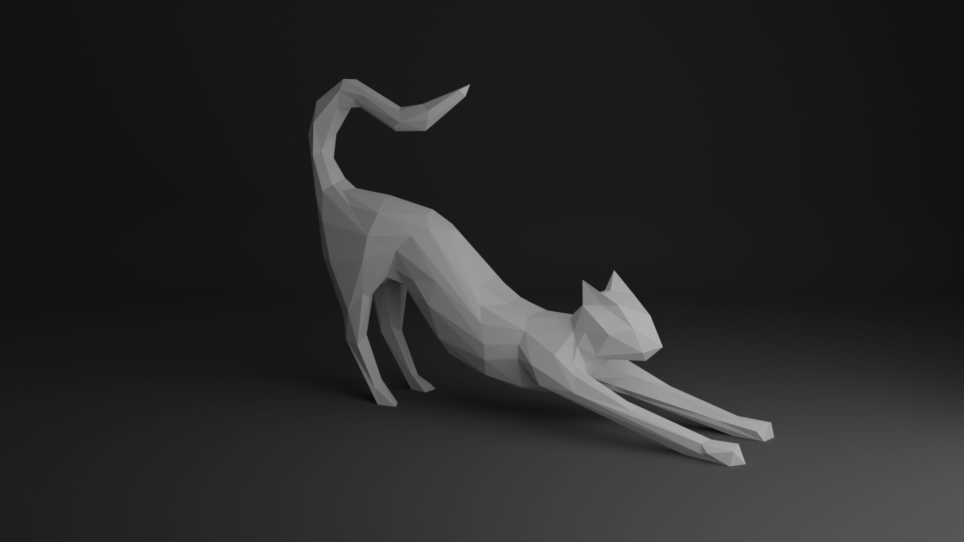 Cat Low Poly 3D print model_14