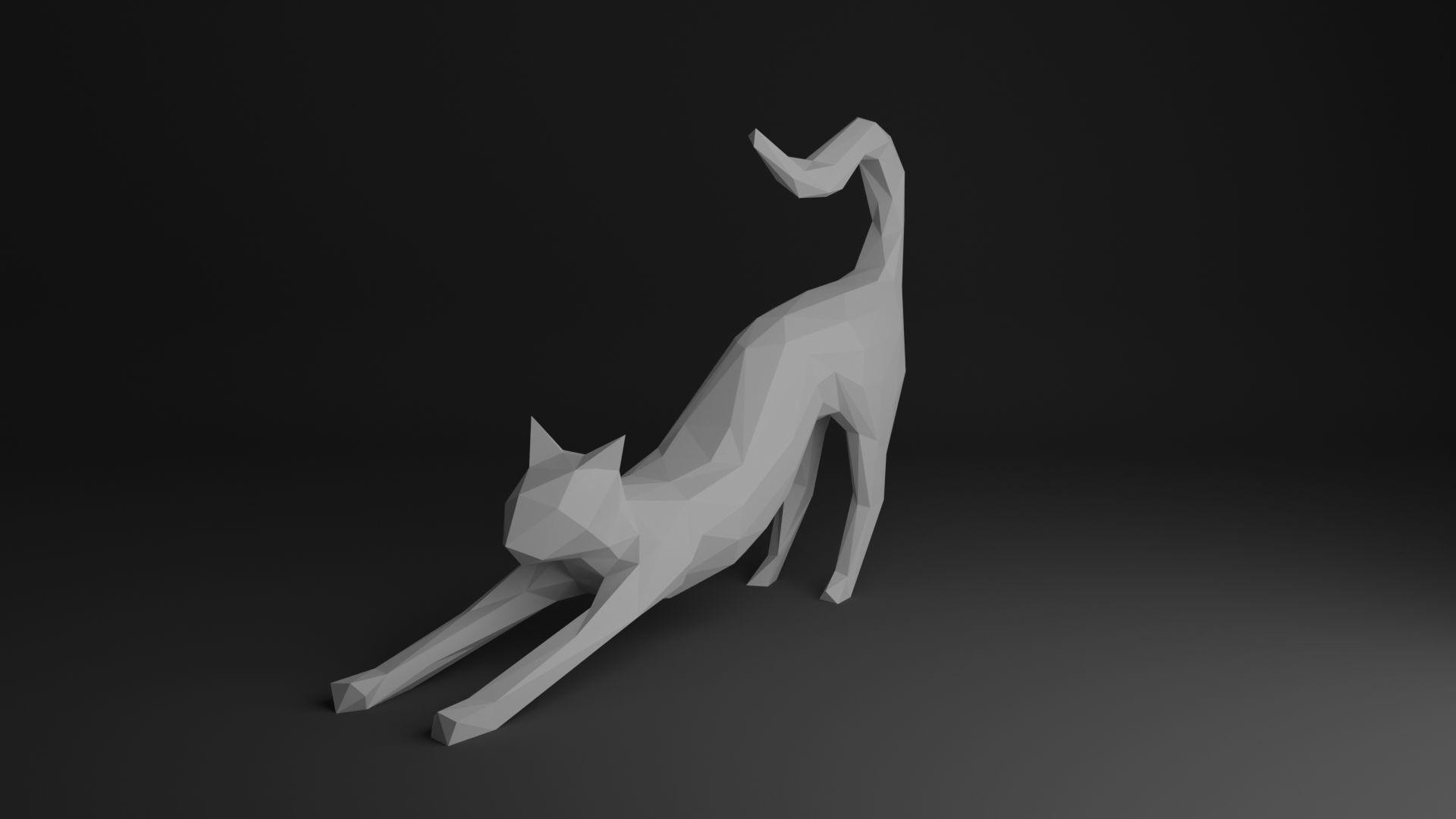 Cat Low Poly 3D print model_10