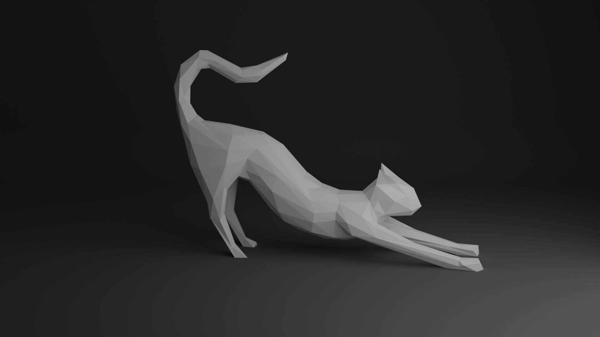 Cat Low Poly 3D print model_15