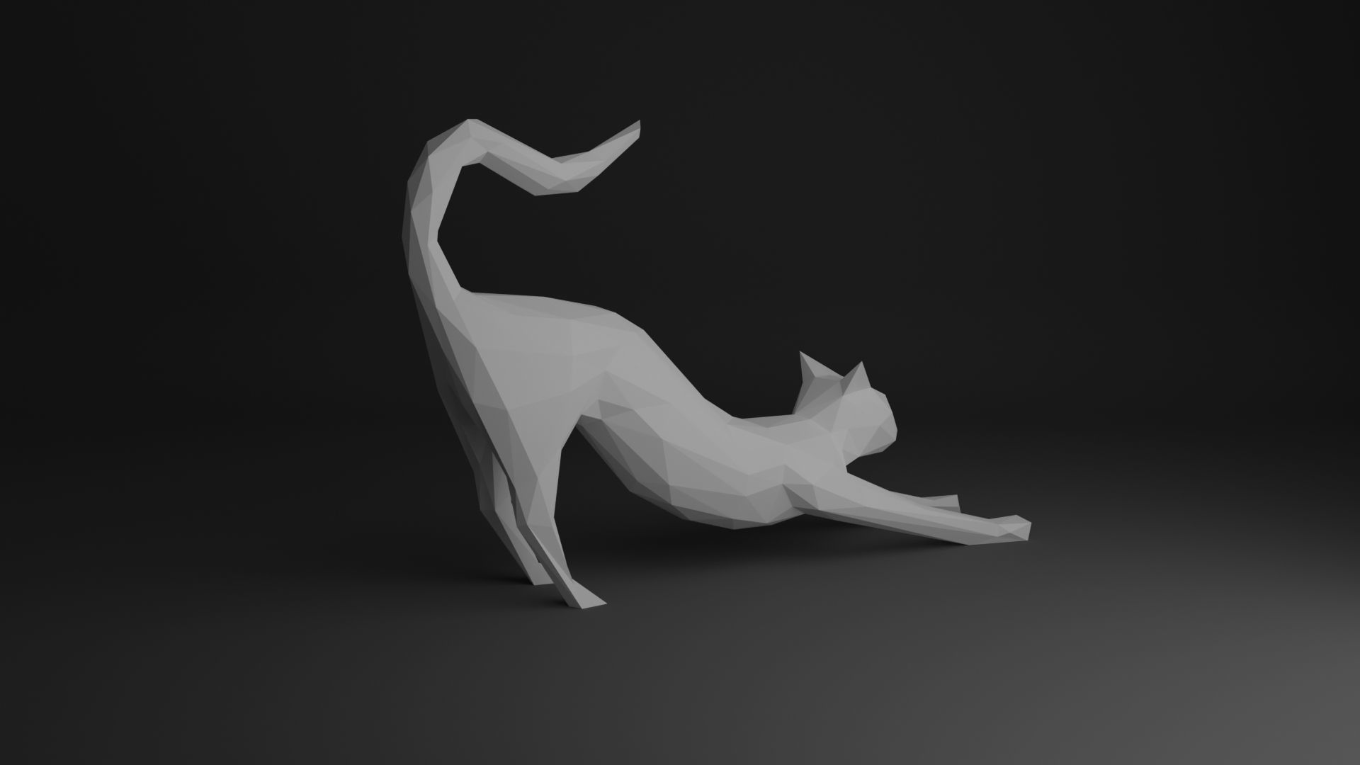 Cat Low Poly 3D print model_17
