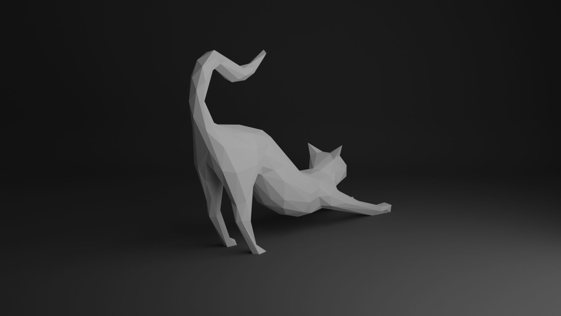 Cat Low Poly 3D print model_18