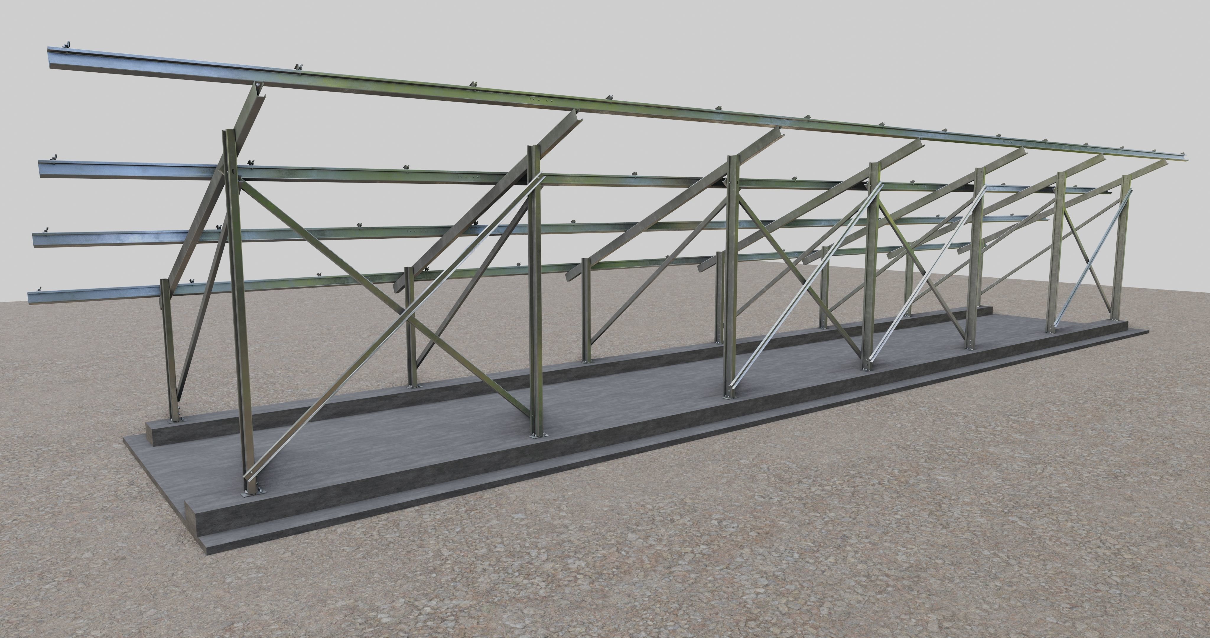 Solar Panel Steel Construction Type 8 3D model_9