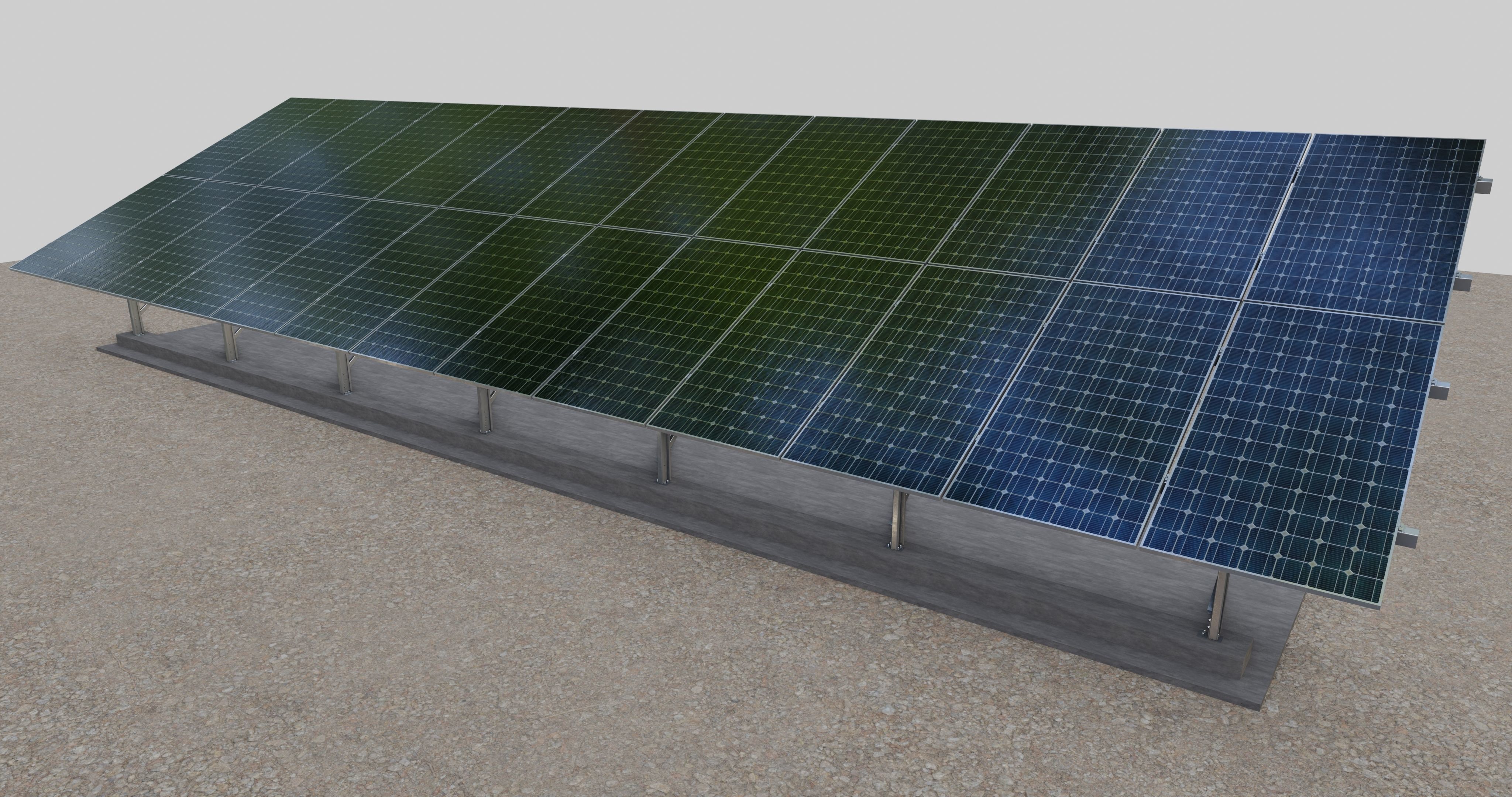 Solar Panel Steel Construction Type 8 3D model_1