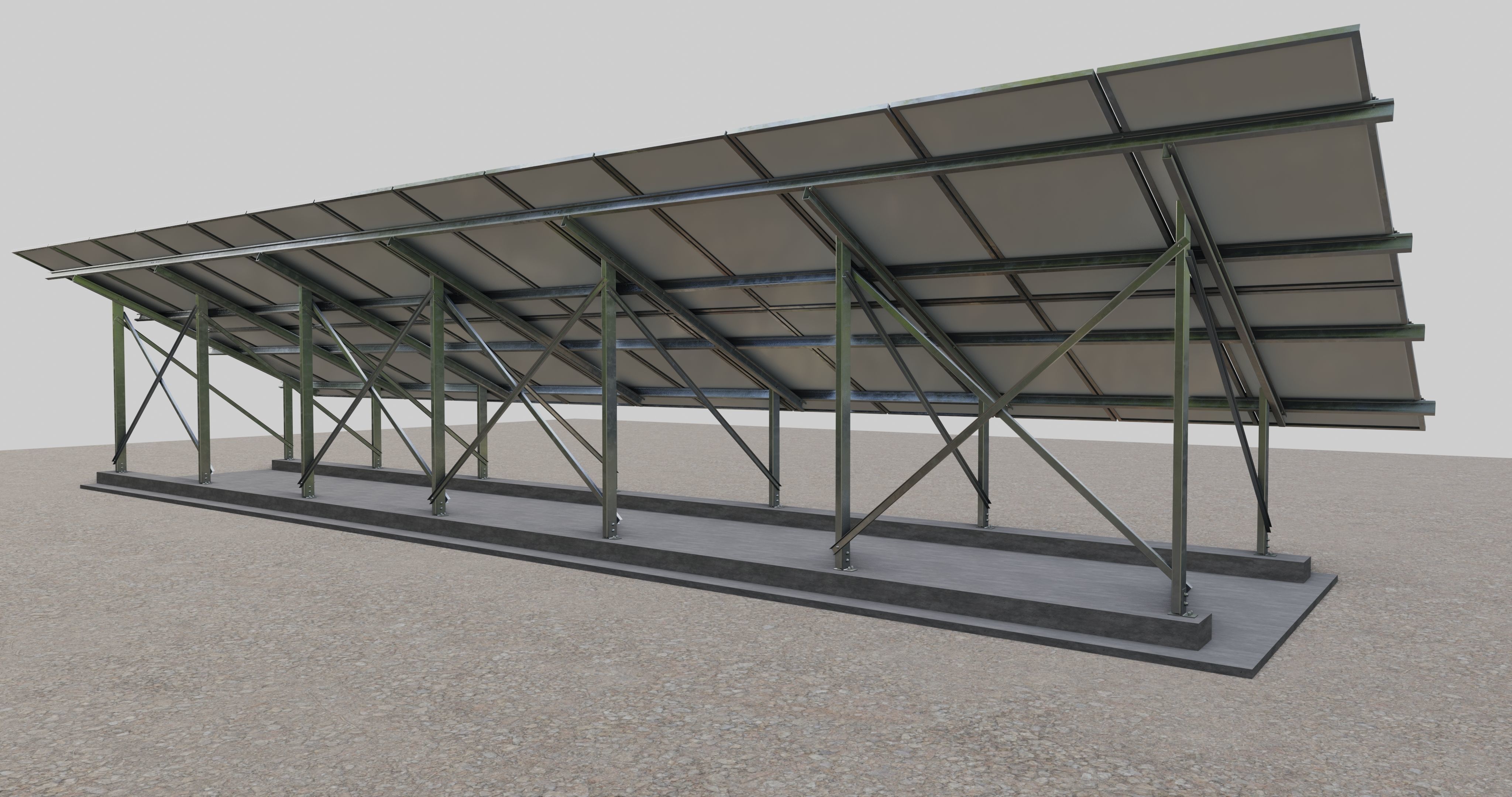 Solar Panel Steel Construction Type 8 3D model_2