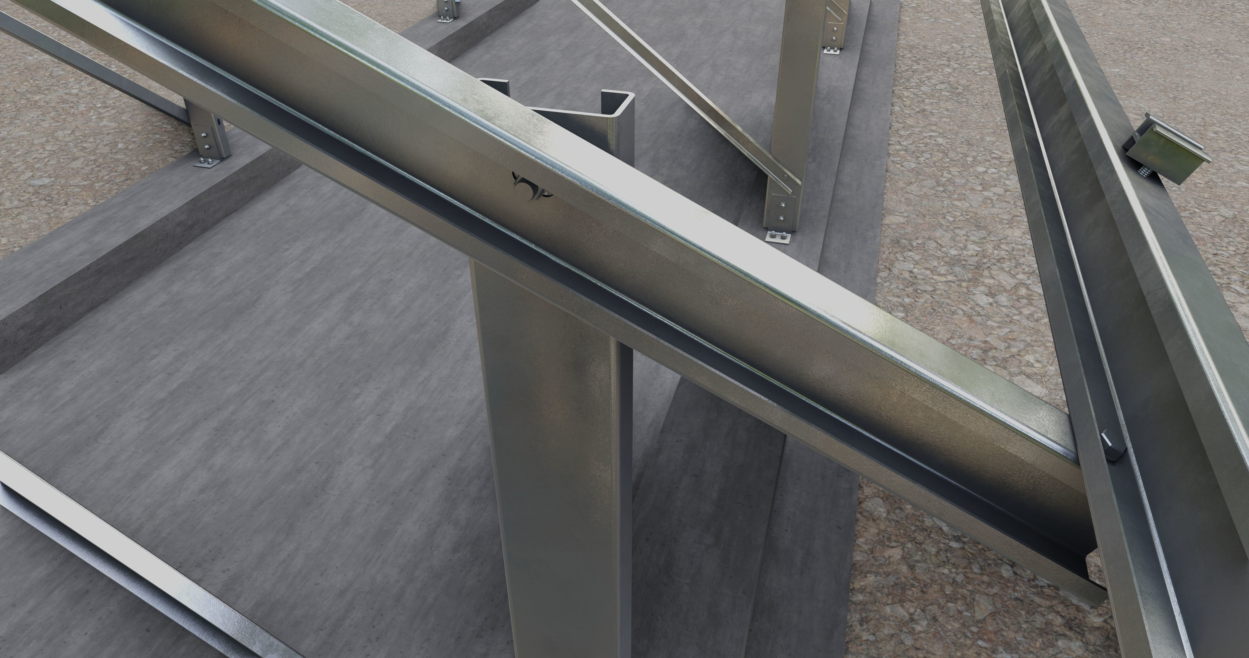 Solar Panel Steel Construction Type 8 3D model_11