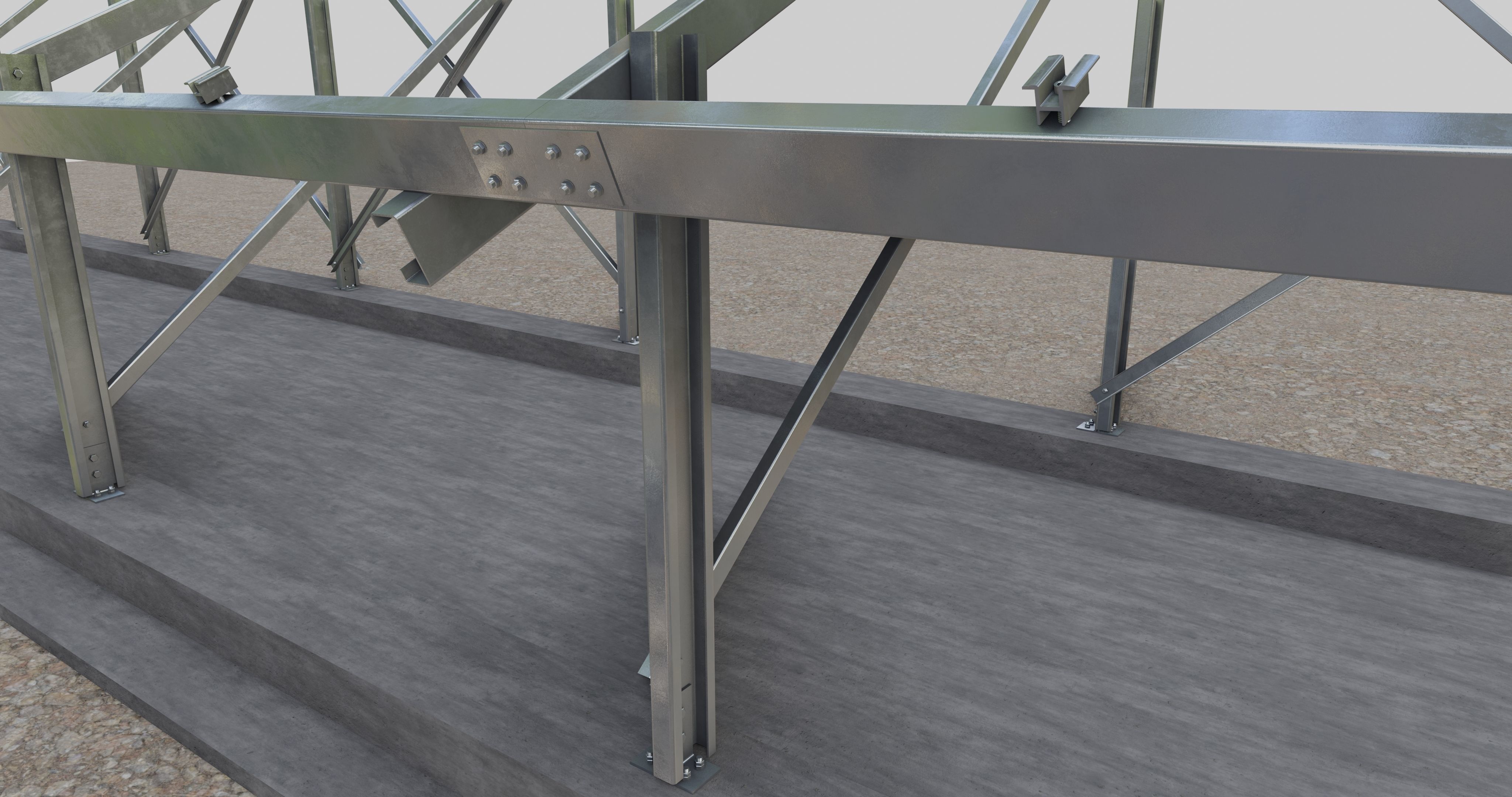 Solar Panel Steel Construction Type 8 3D model_19