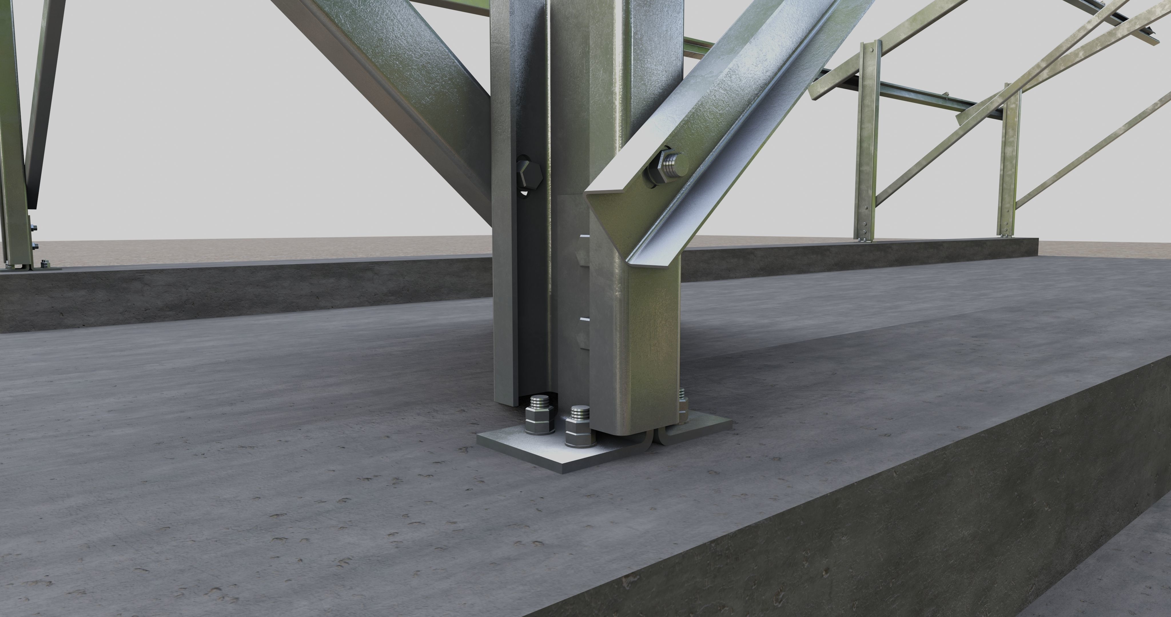 Solar Panel Steel Construction Type 8 3D model_14