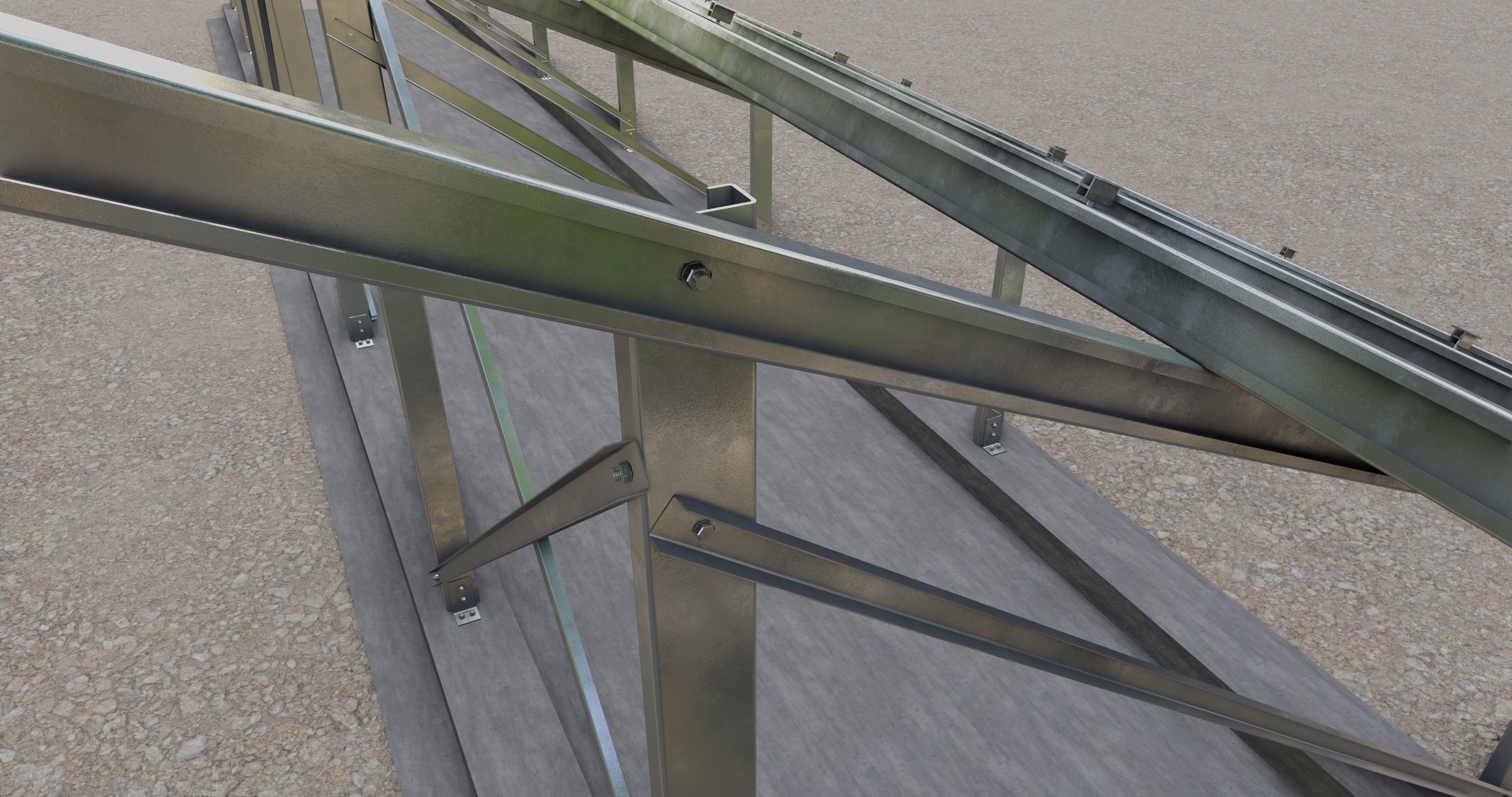 Solar Panel Steel Construction Type 8 3D model_10