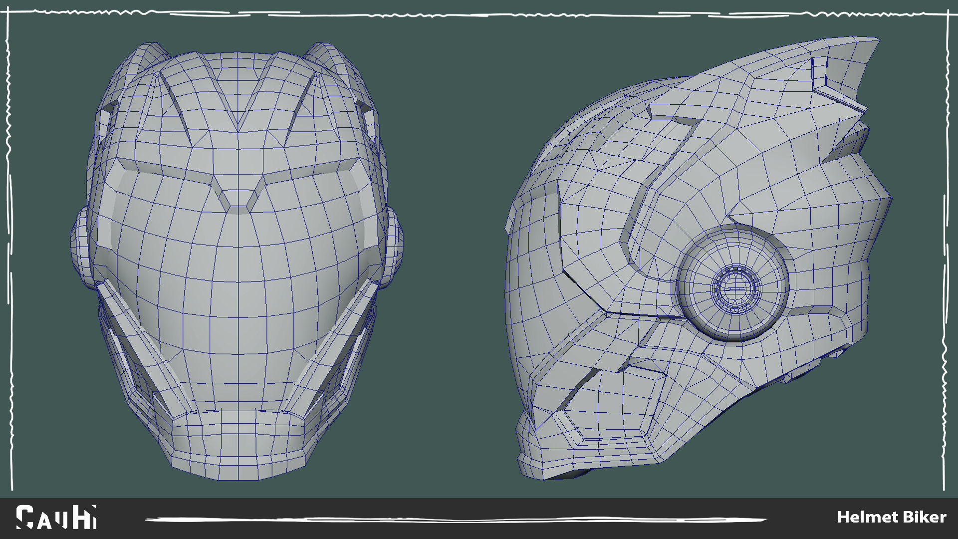 3D PBR Model Helmet Biker Game Asset Low-poly 3D model_6