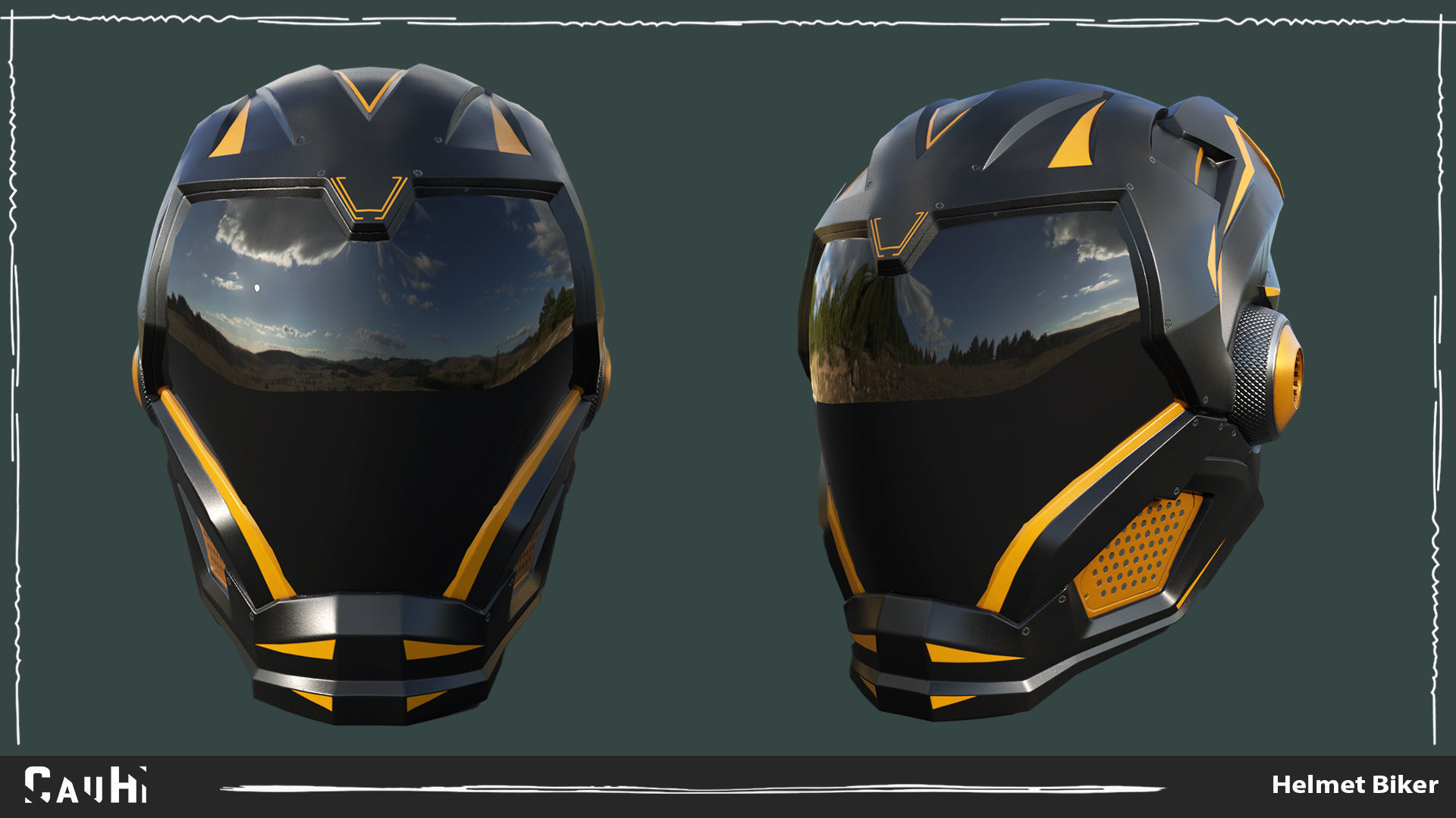3D PBR Model Helmet Biker Game Asset Low-poly 3D model_2