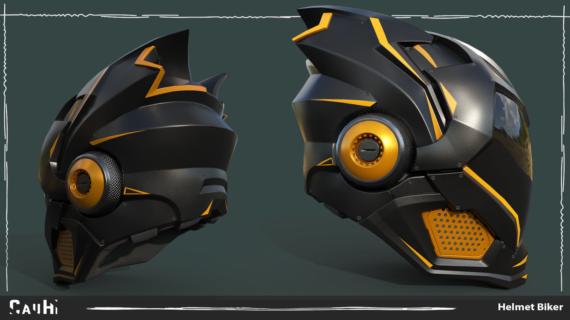 3D PBR Model Helmet Biker Game Asset Low-poly 3D model_4