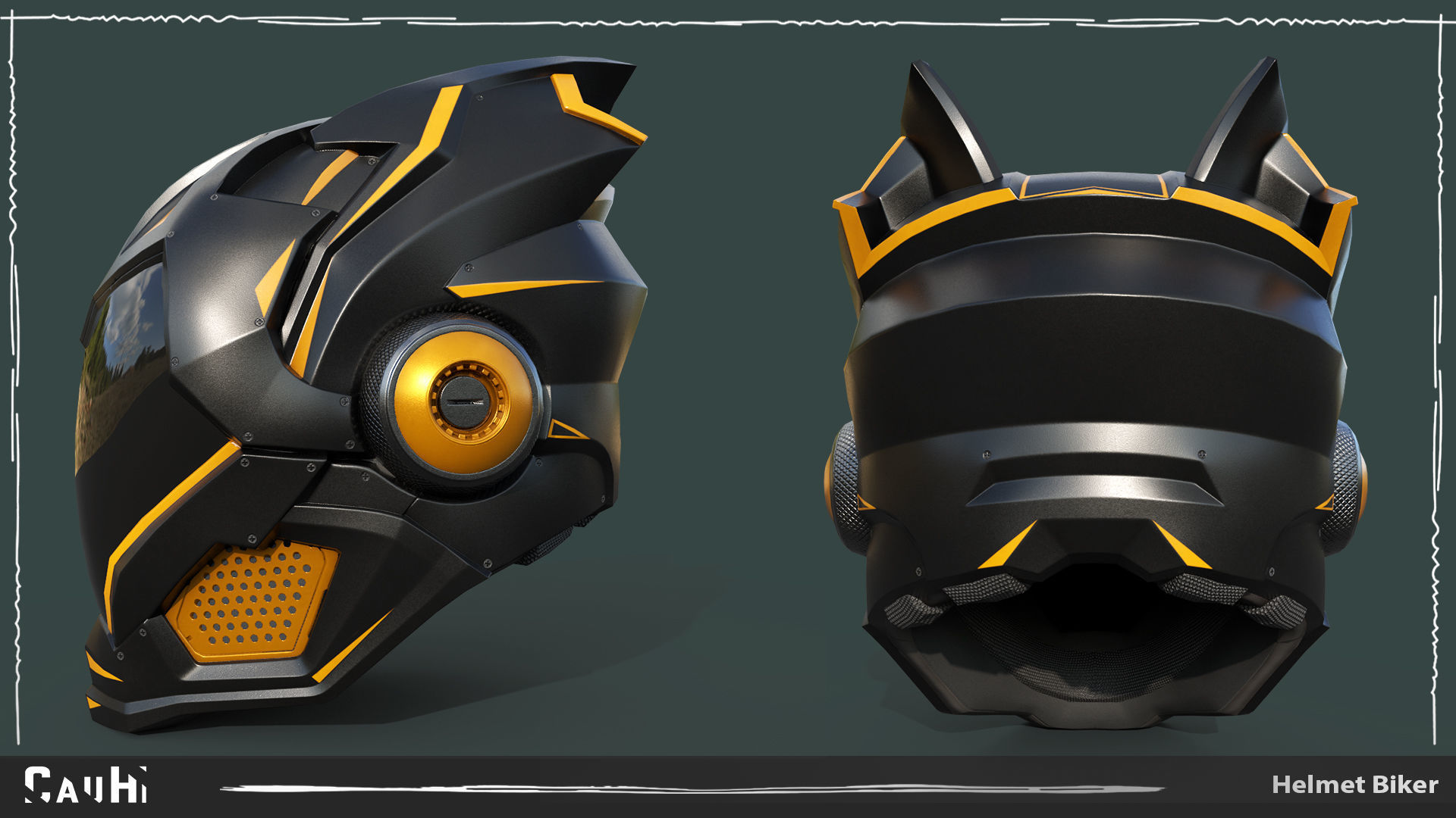 3D PBR Model Helmet Biker Game Asset Low-poly 3D model_3