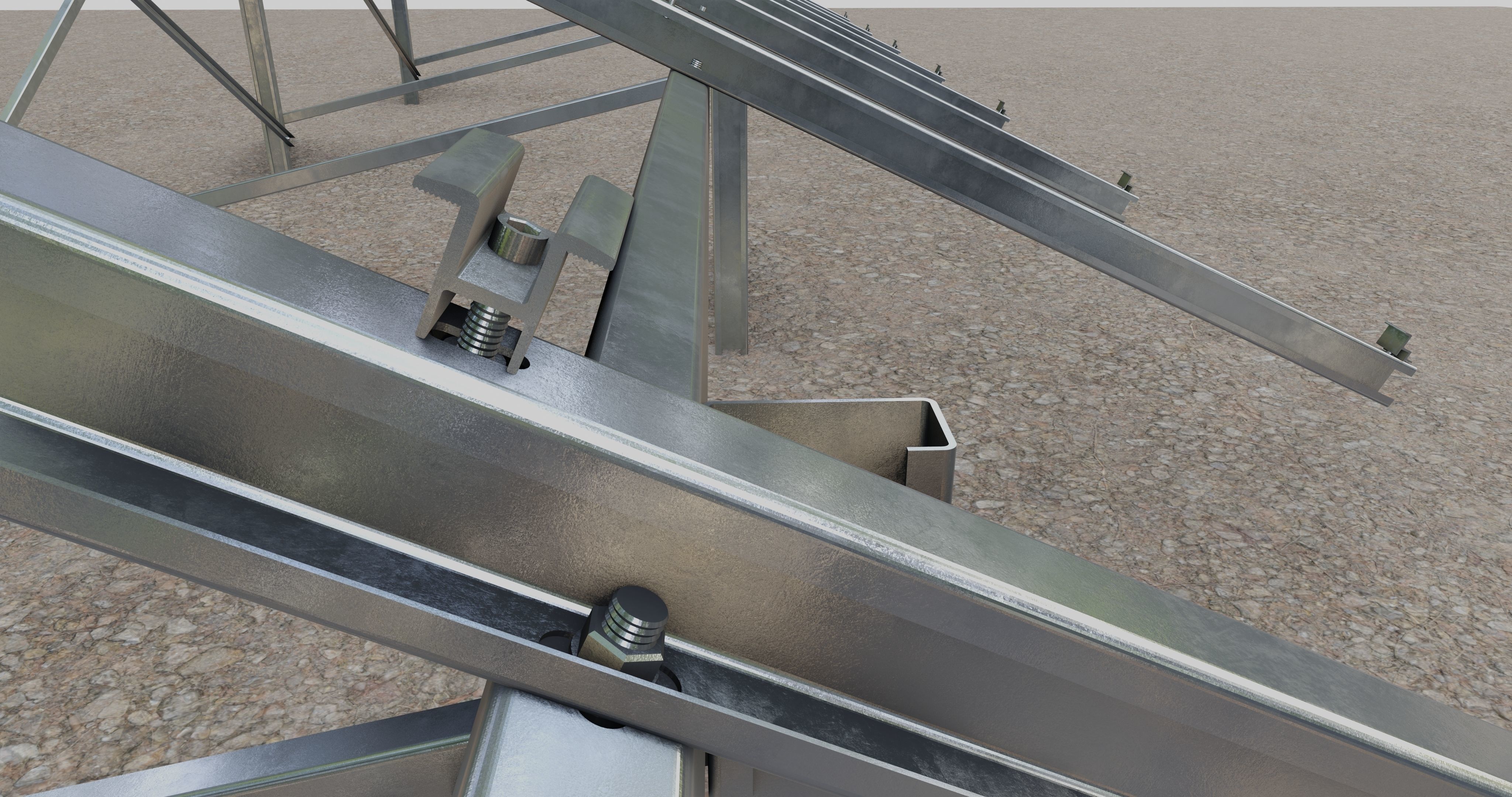 Solar Panel Steel Construction Type 9 3D model_13