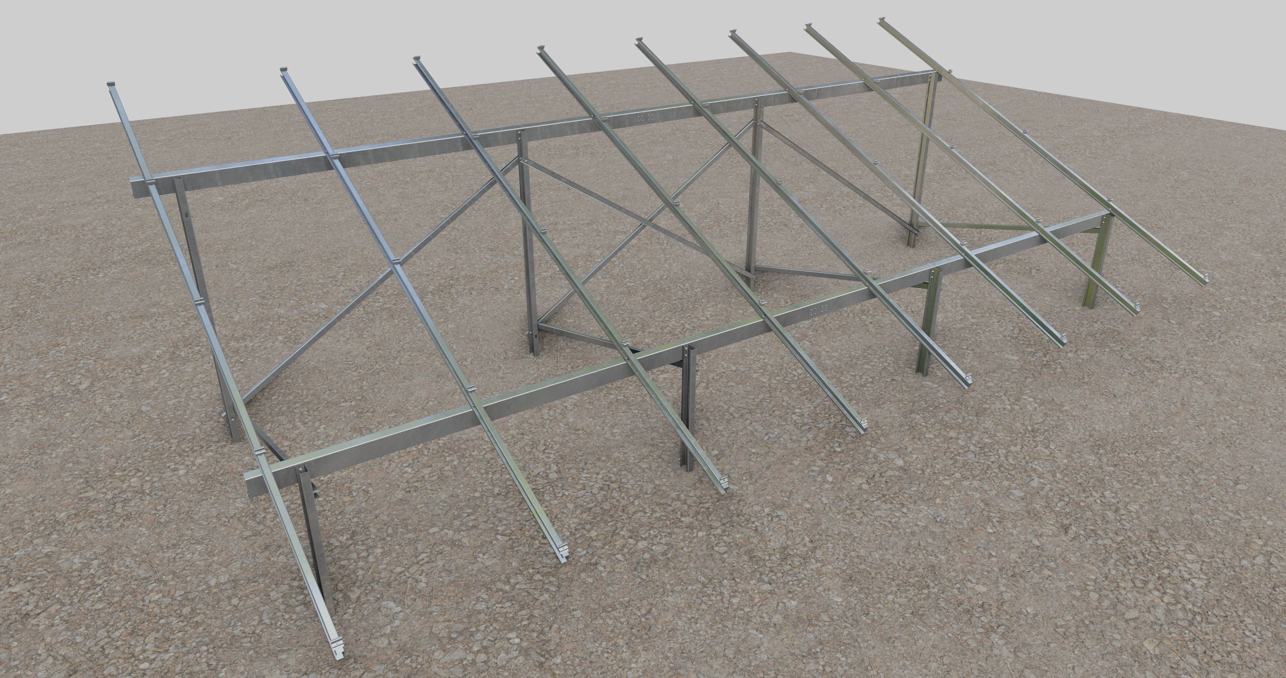 Solar Panel Steel Construction Type 9 3D model_8