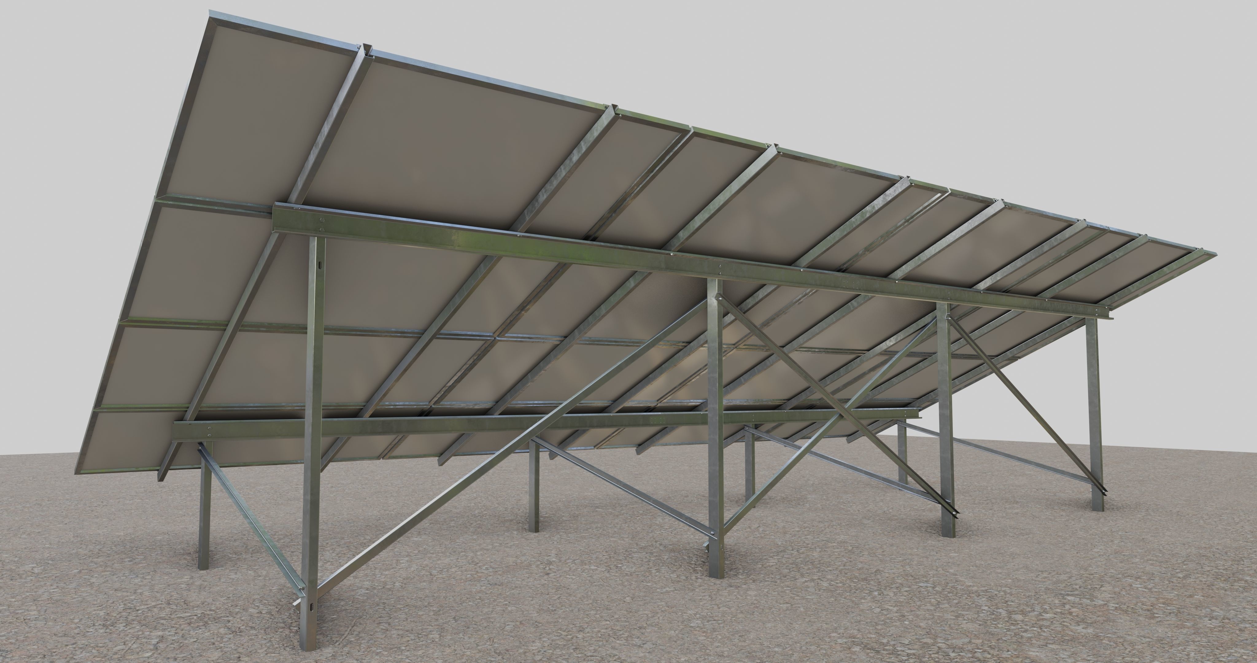 Solar Panel Steel Construction Type 9 3D model_3
