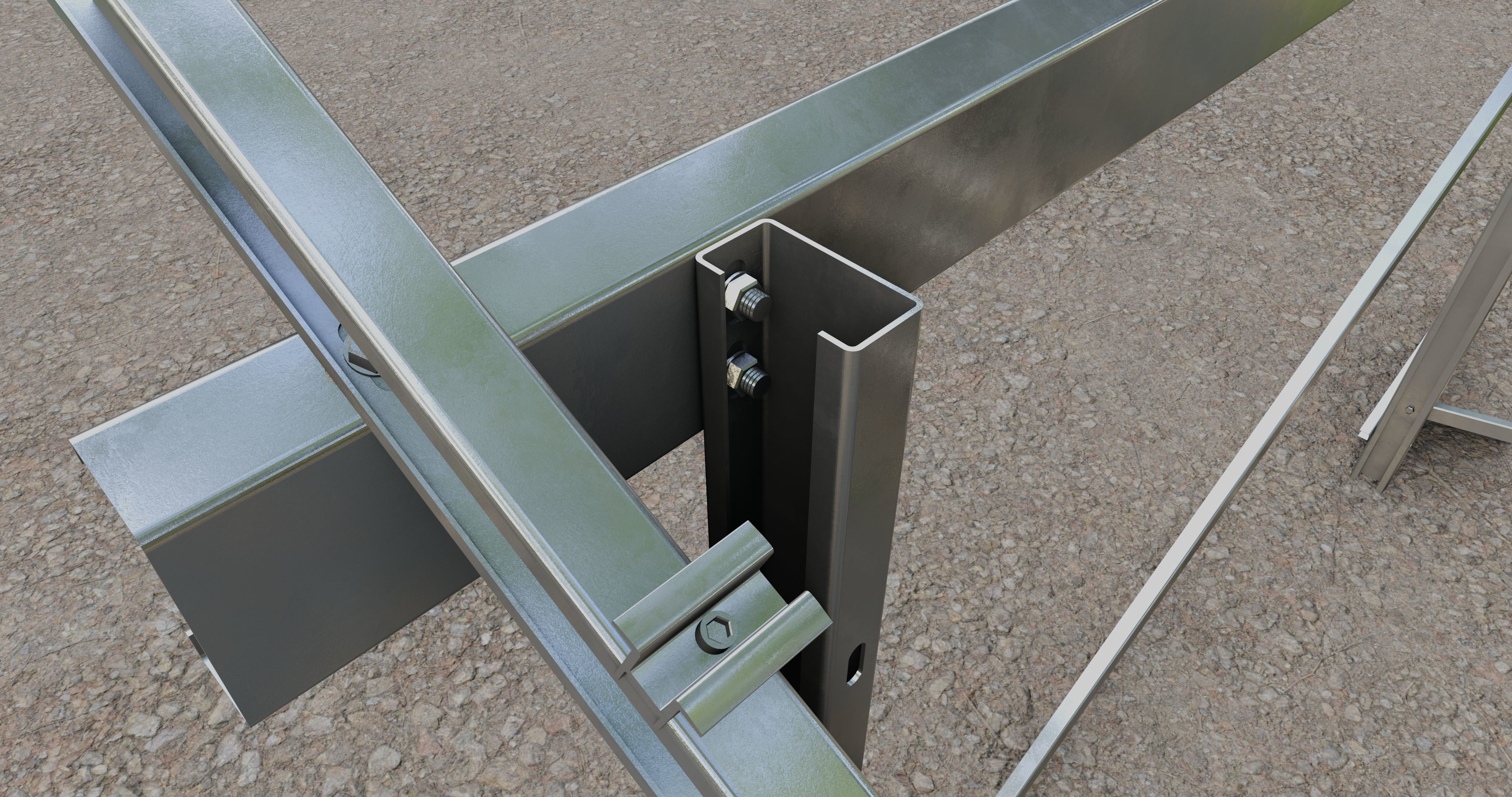 Solar Panel Steel Construction Type 9 3D model_10