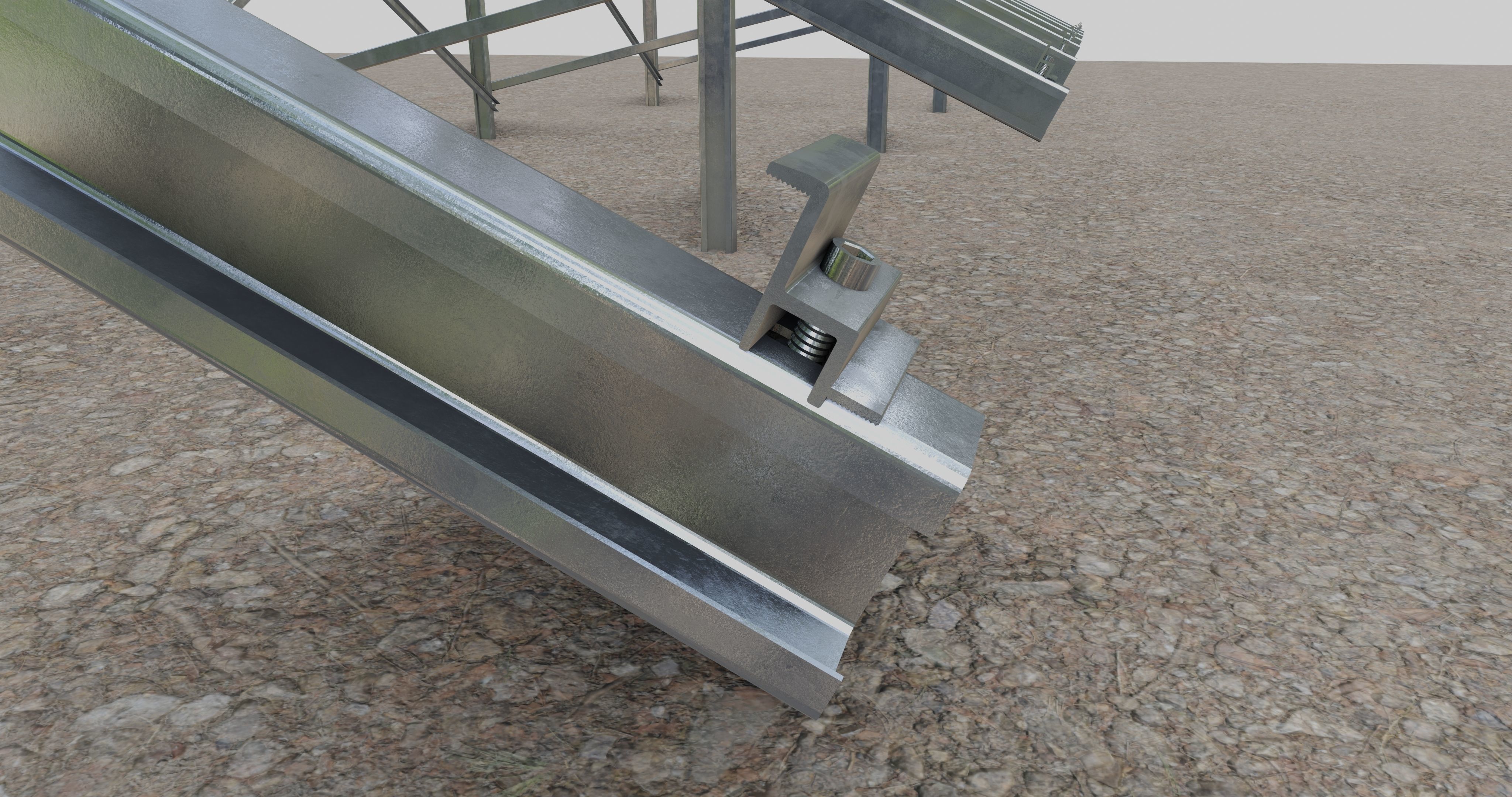 Solar Panel Steel Construction Type 9 3D model_12