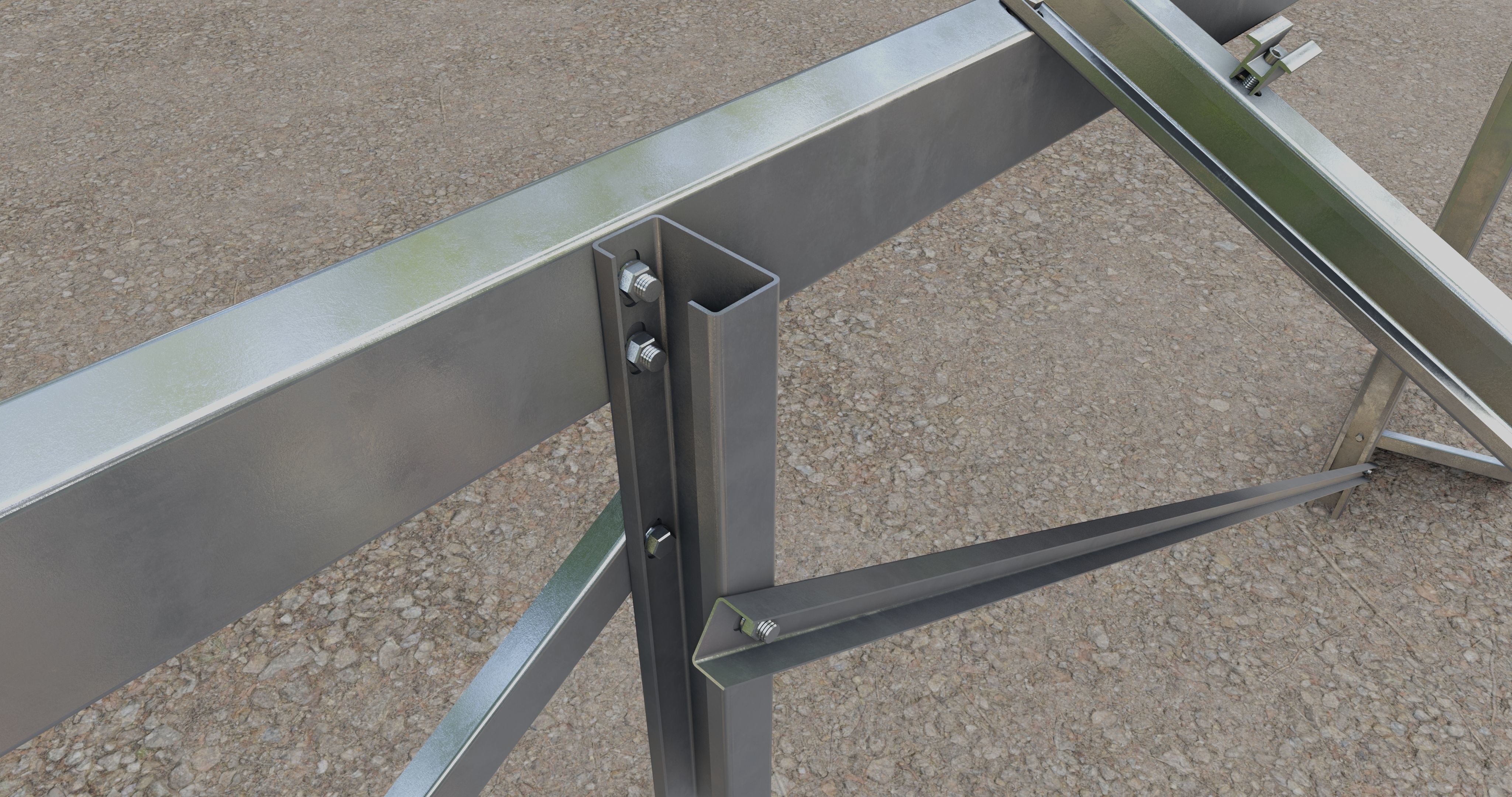 Solar Panel Steel Construction Type 9 3D model_15