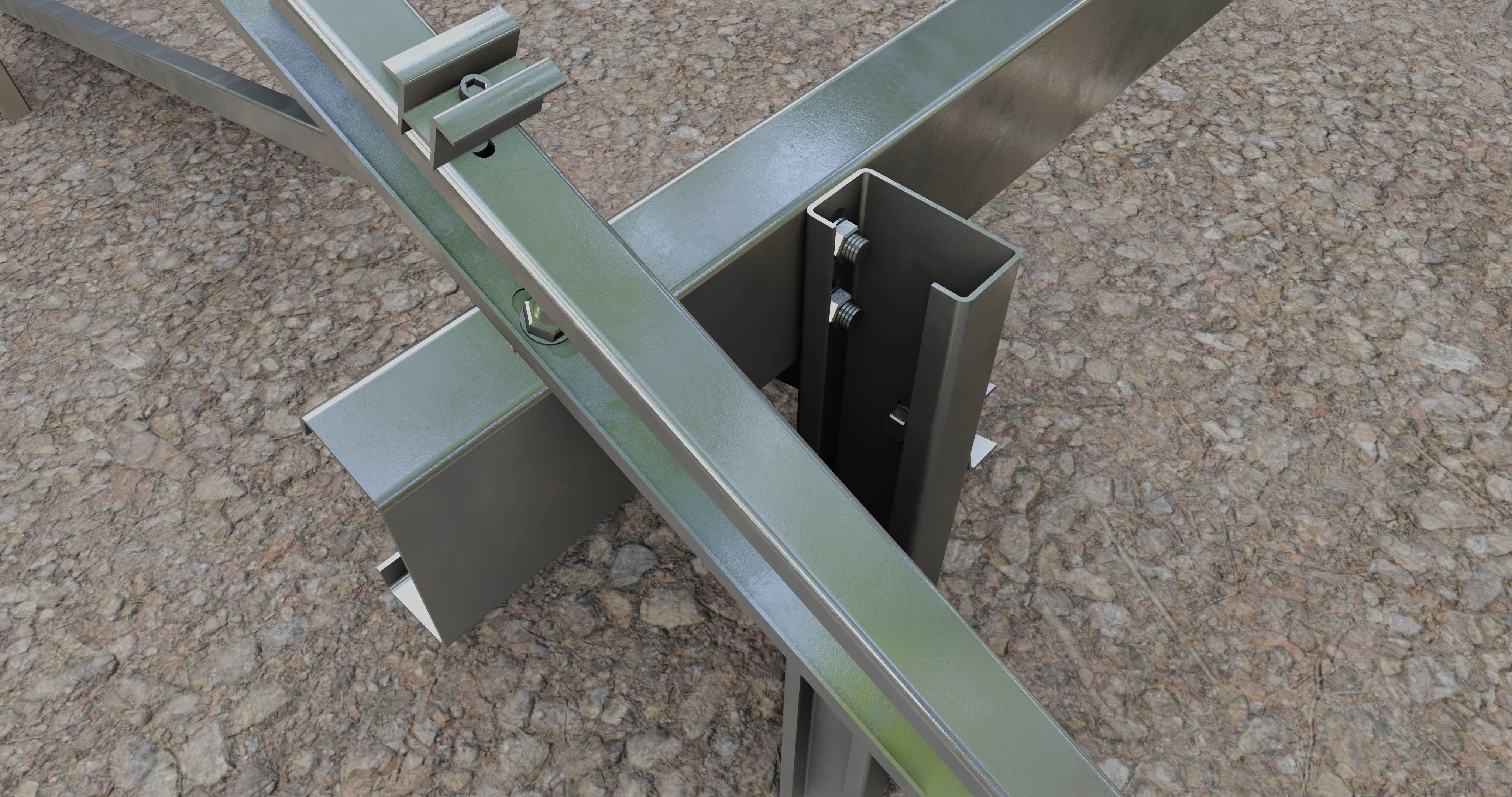 Solar Panel Steel Construction Type 9 3D model_11