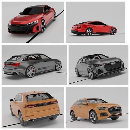 Audi car collection ETRONE Q8 RS6 avant 3D model CGTrader