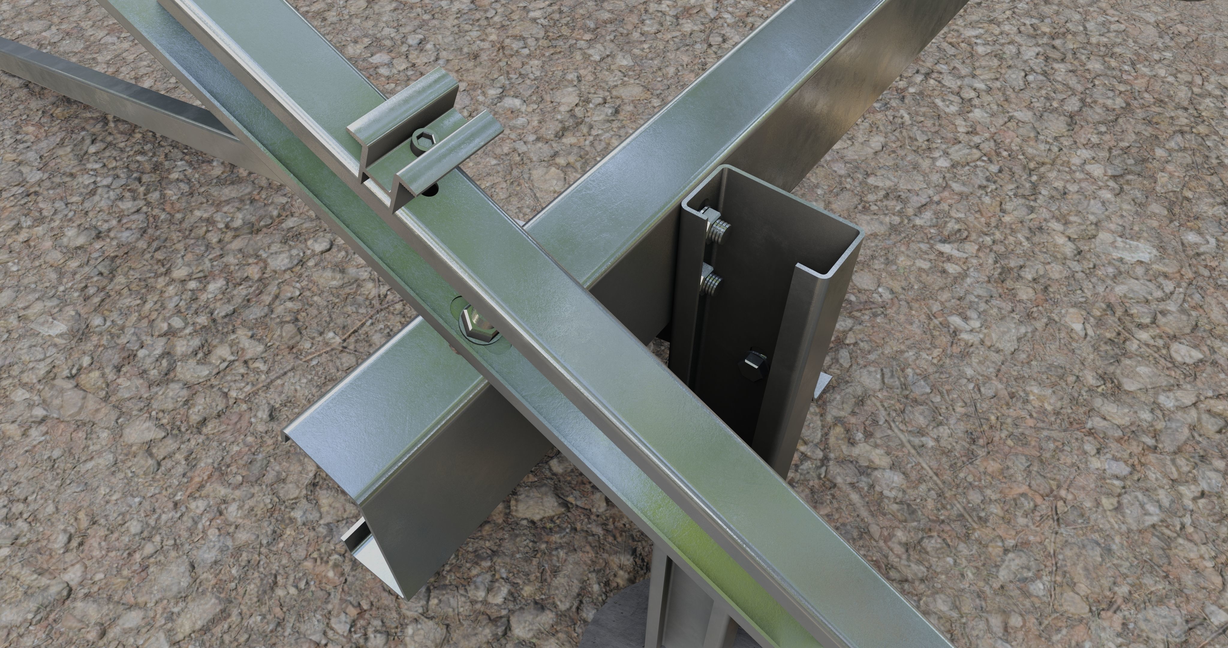 Solar Panel Steel Construction Type 10 3D model_11