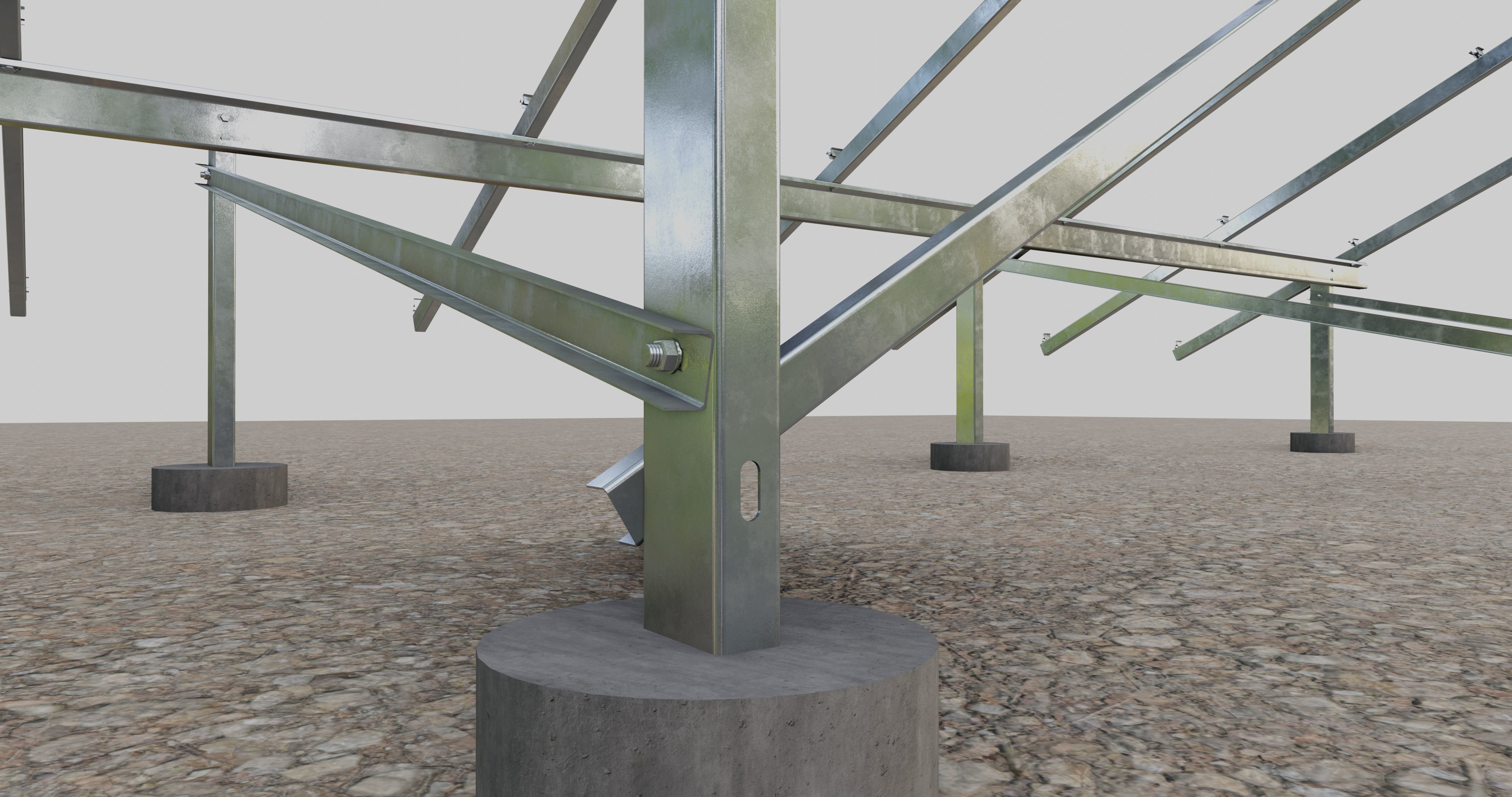 Solar Panel Steel Construction Type 10 3D model_14