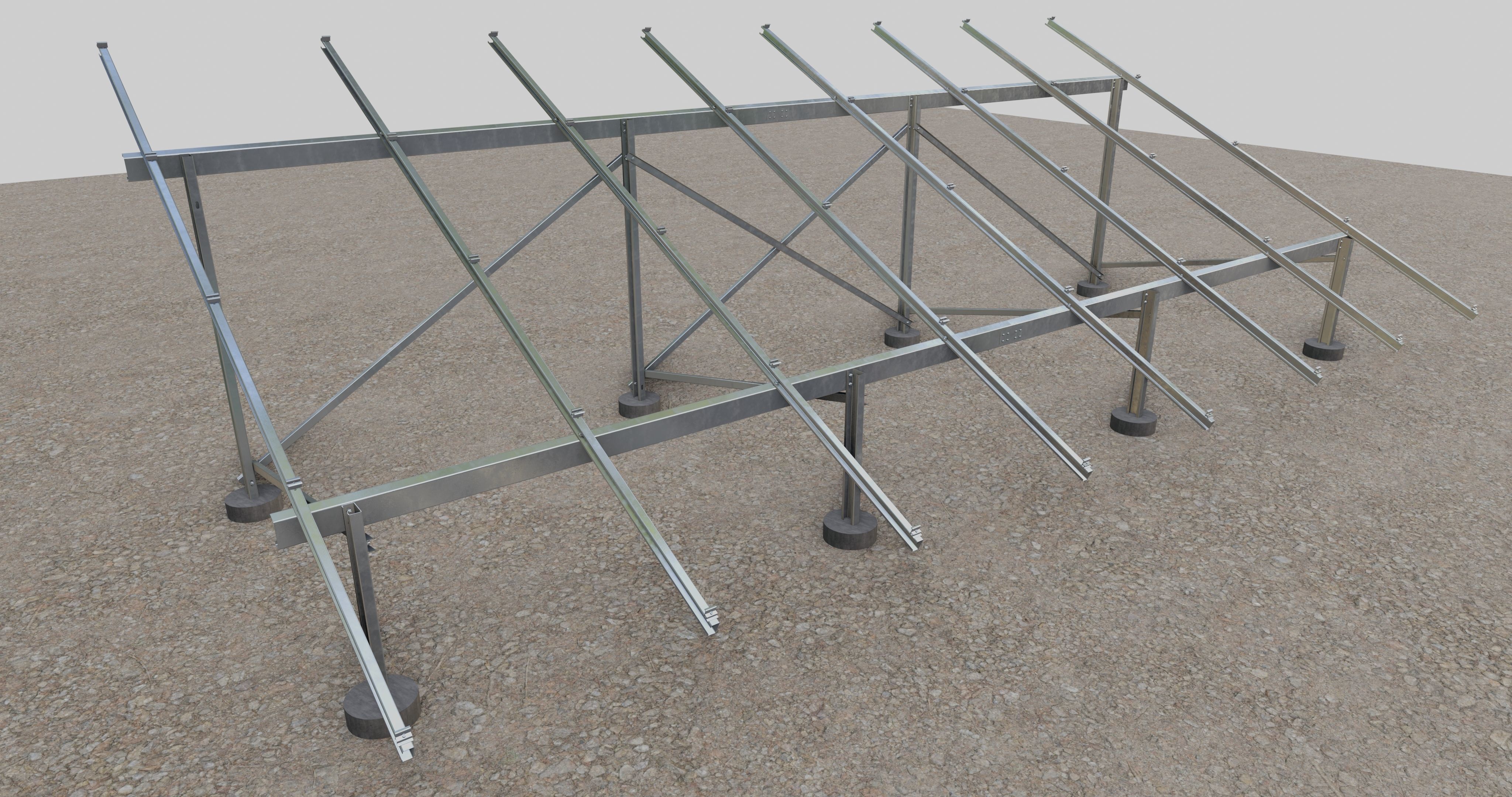 Solar Panel Steel Construction Type 10 3D model_8