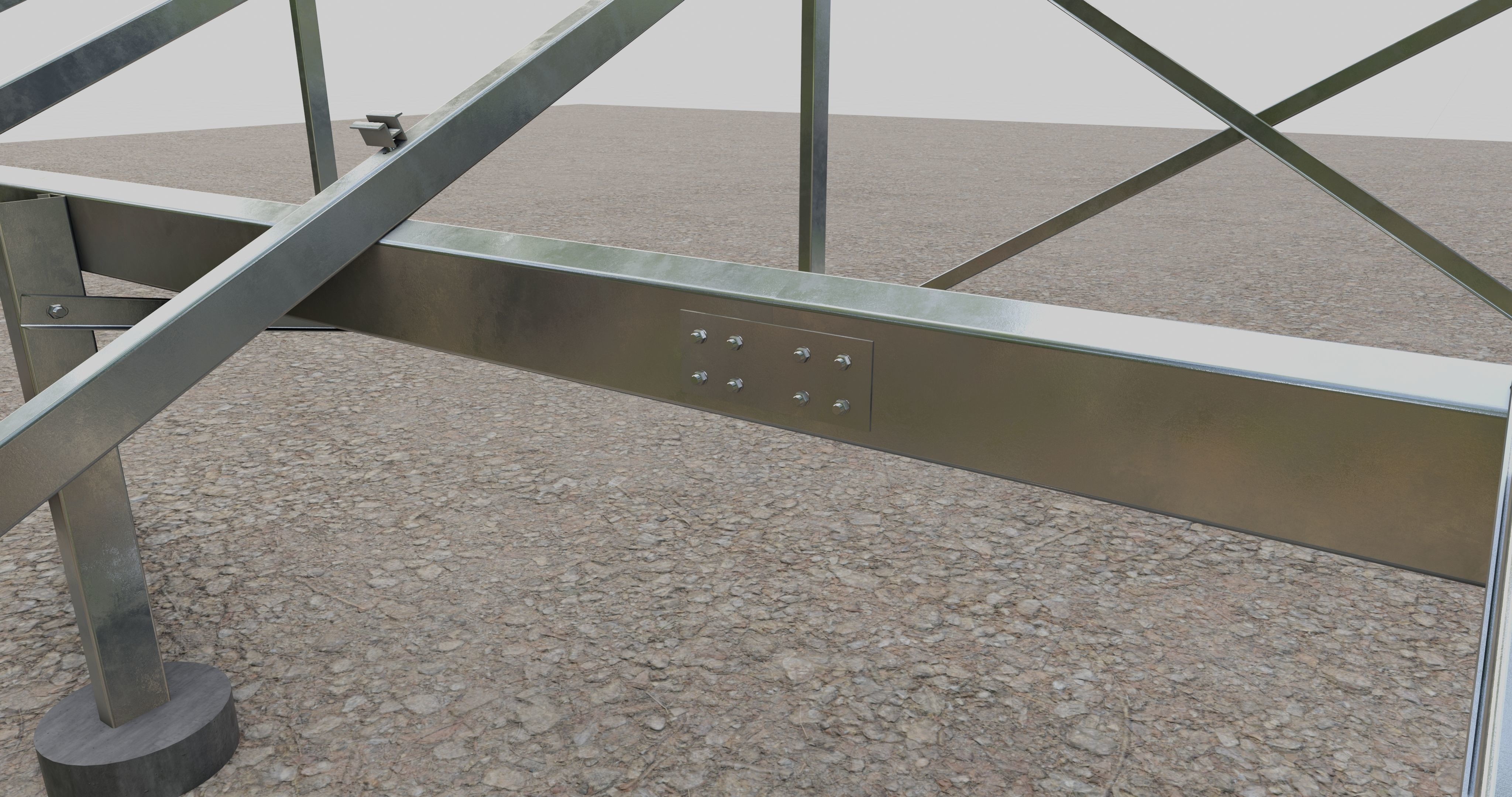 Solar Panel Steel Construction Type 10 3D model_17