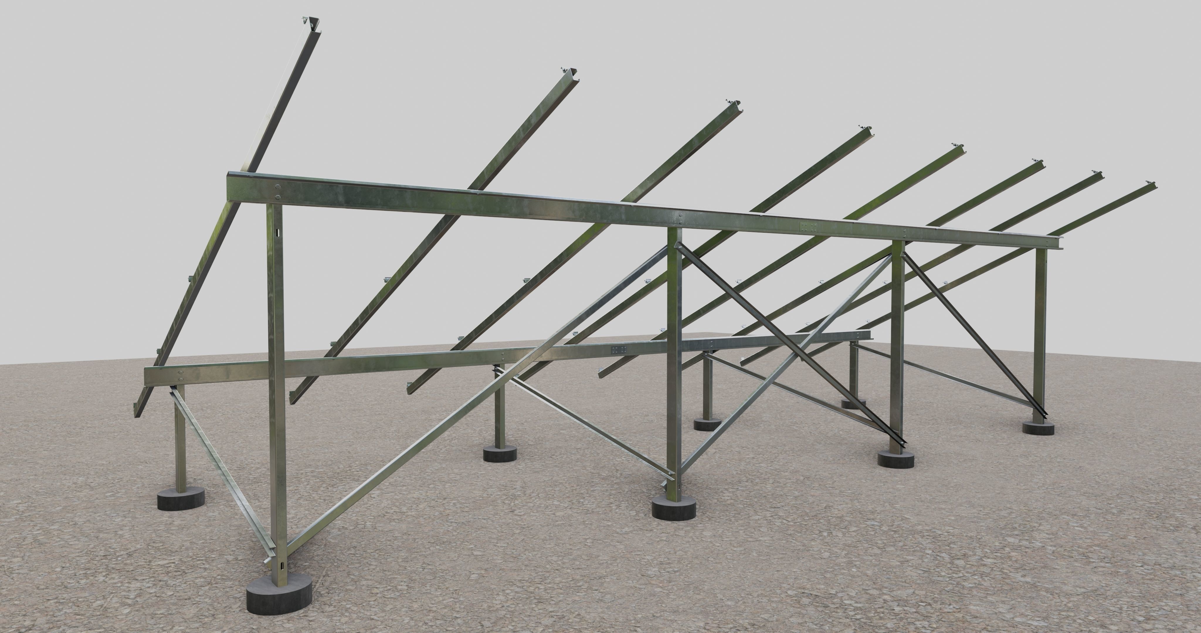 Solar Panel Steel Construction Type 10 3D model_9