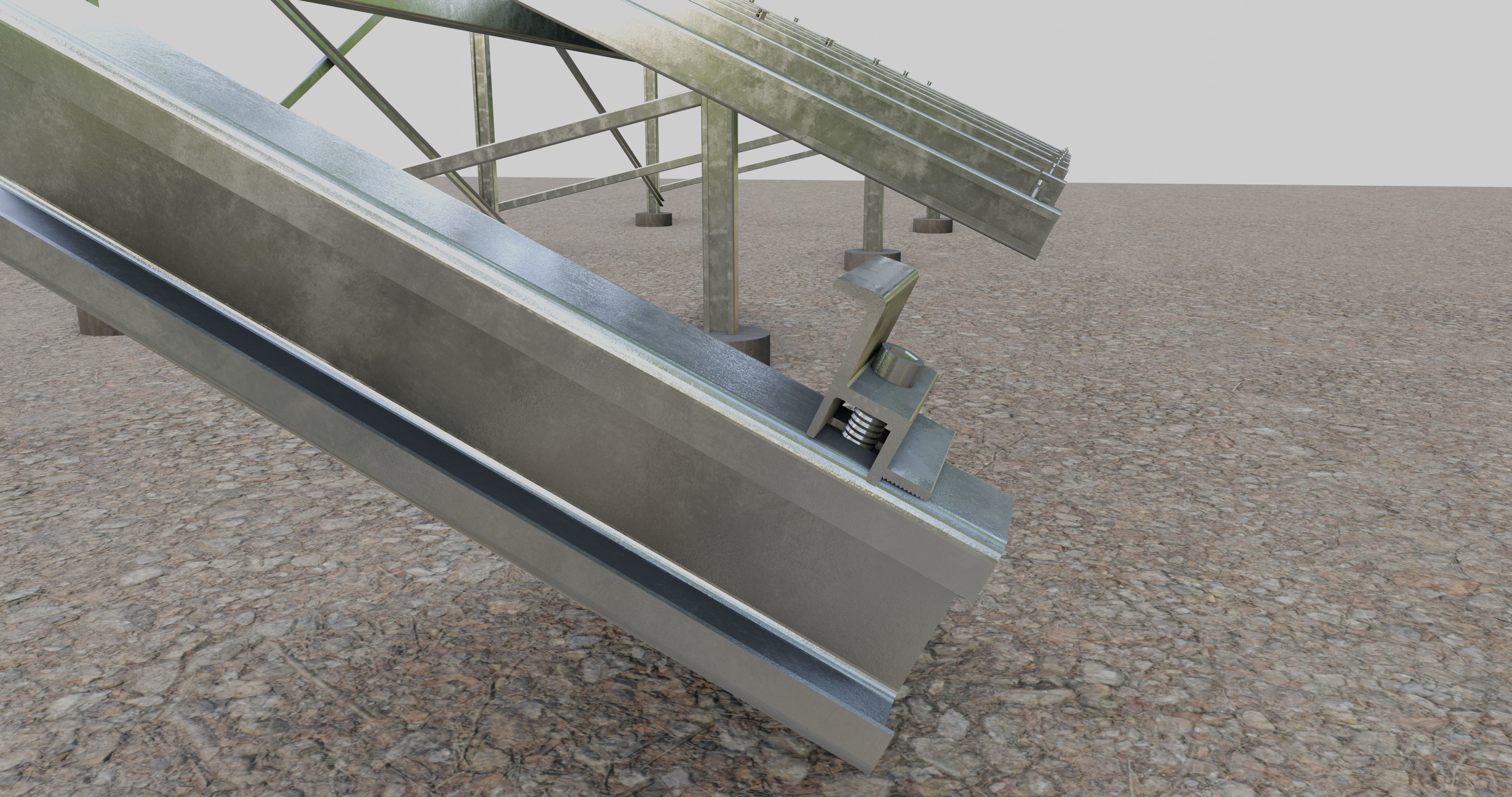 Solar Panel Steel Construction Type 10 3D model_12