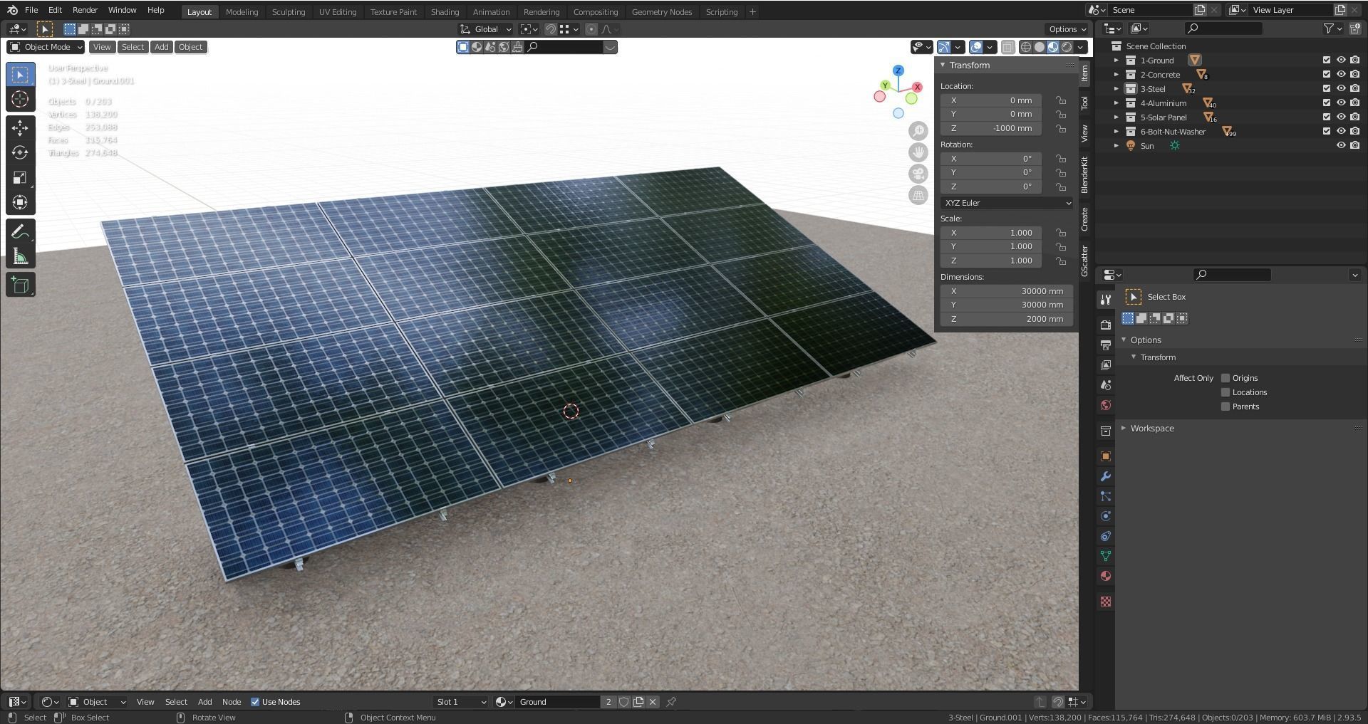 Solar Panel Steel Construction Type 10 3D model_24