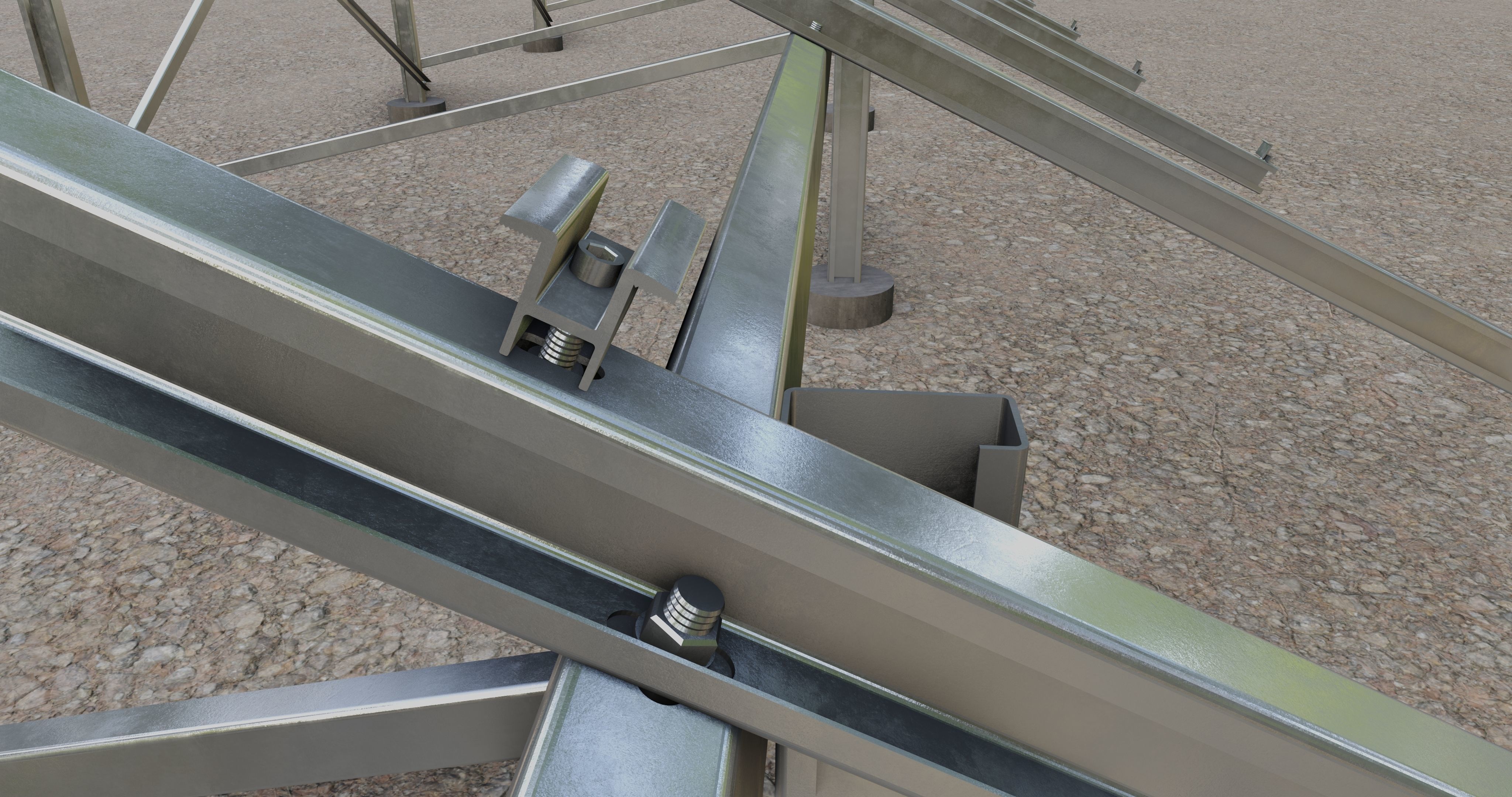 Solar Panel Steel Construction Type 10 3D model_13