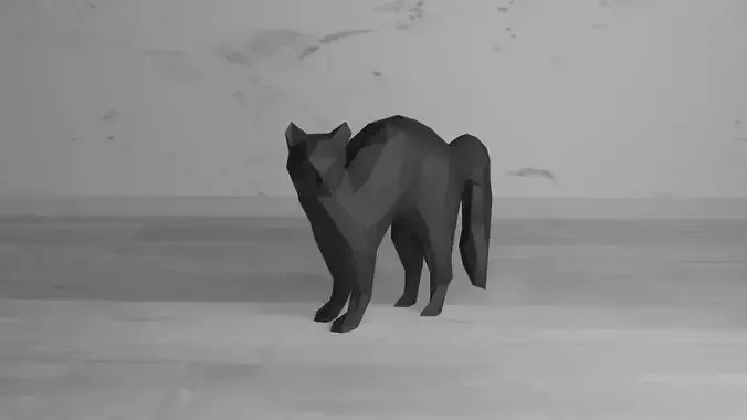 Cat Low Poly 3D print model