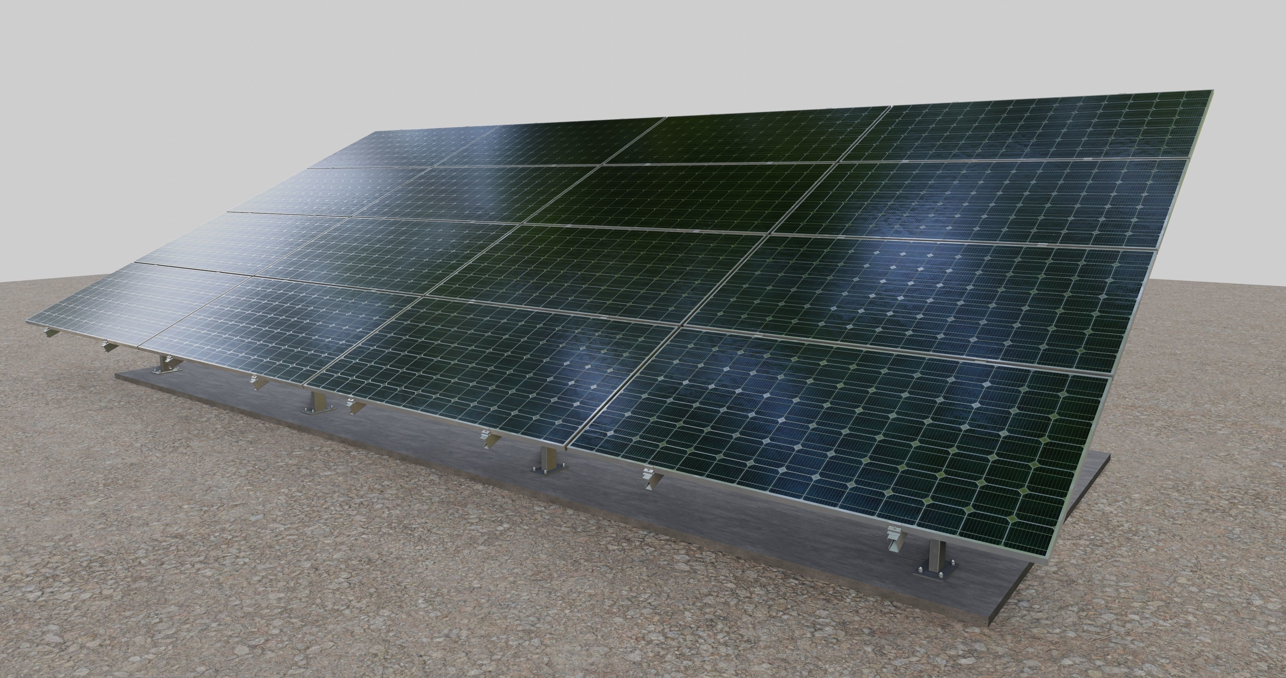 Solar Panel Steel Construction Type 11 3D model | CGTrader