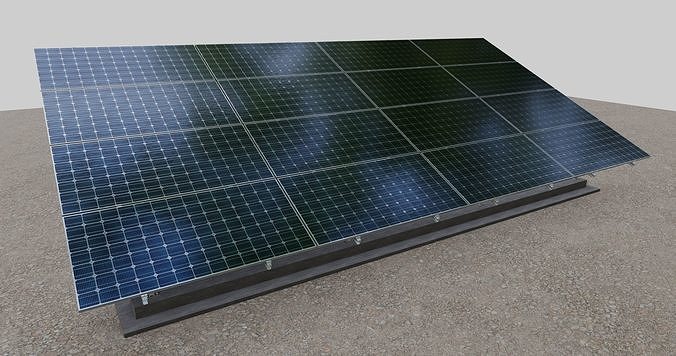 Solar Panel Steel Construction Type 12 3D model | CGTrader