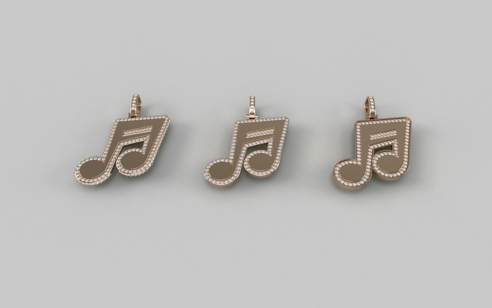 Music Note Pendants - Semiquaver v2 3D print model_1