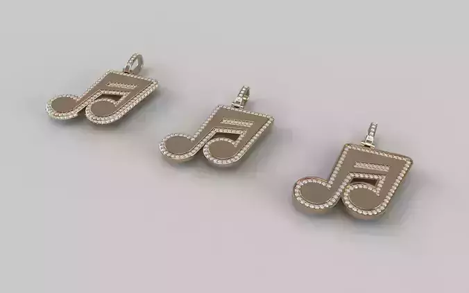 Music Note Pendants - Semiquaver v2 3D print model